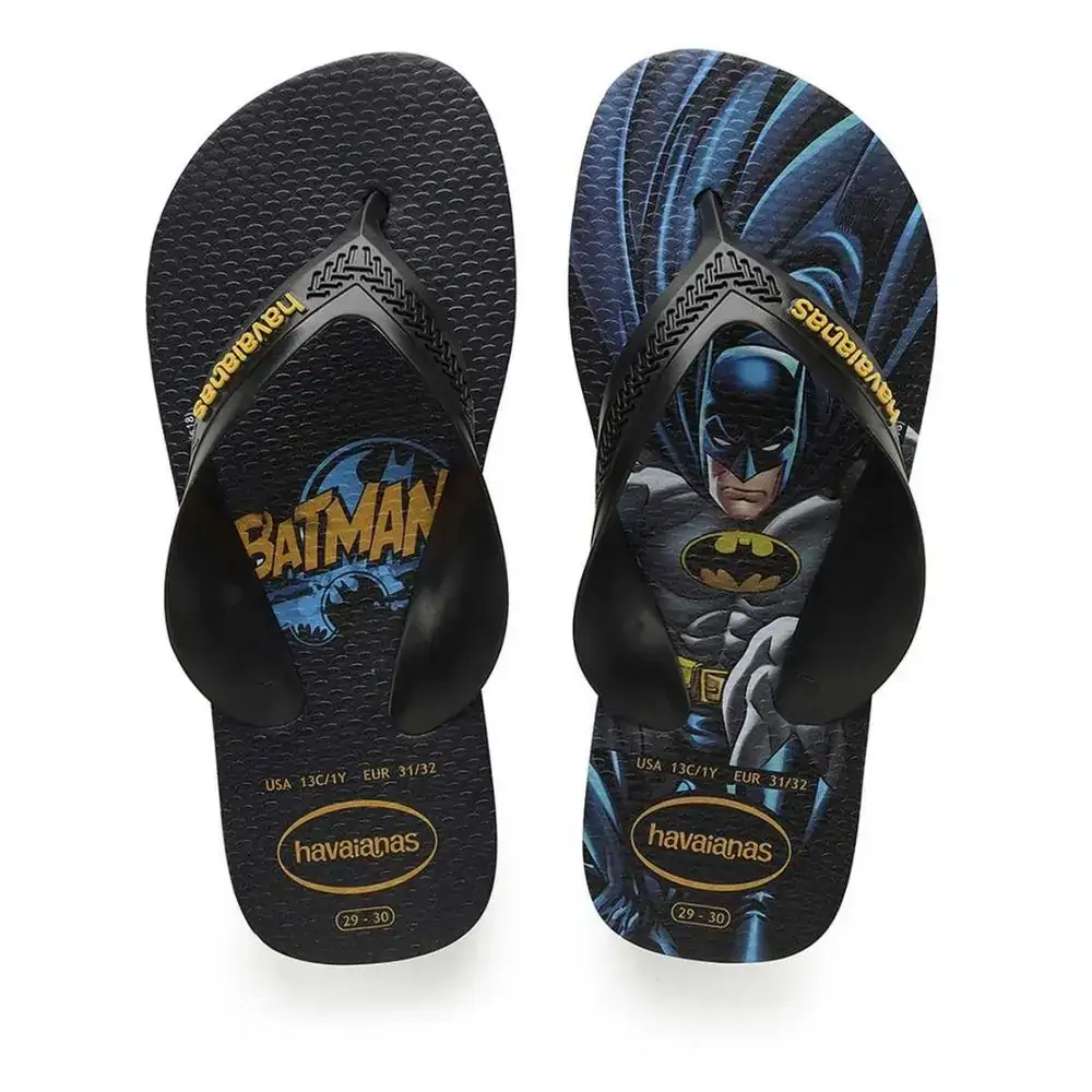 Chinelo Hav Kids Max Herois Preto/preto 33/34