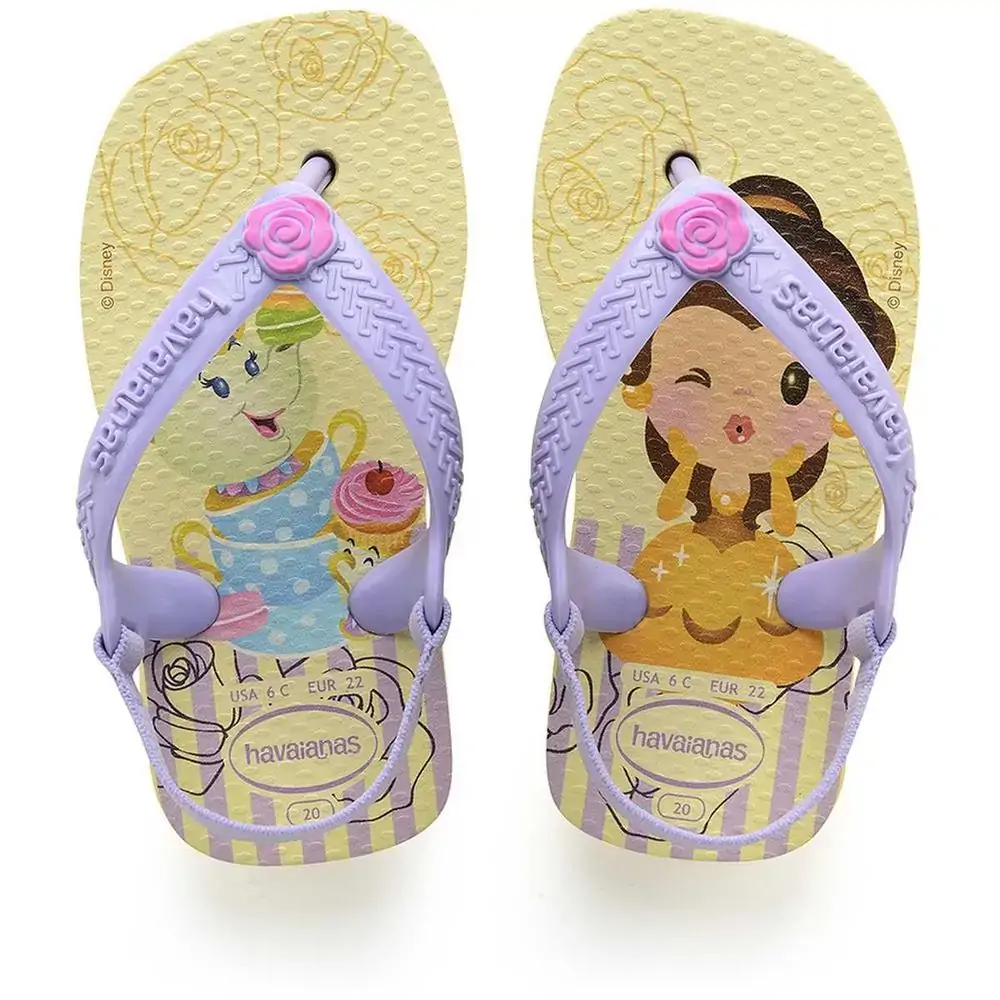 Chinelo Hav New Baby Disney Princess Amarelo Polen/lavanda 21