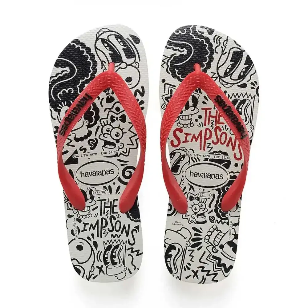 Chinelo Hav Simpsons Branco/vermelho Rubi 41/42