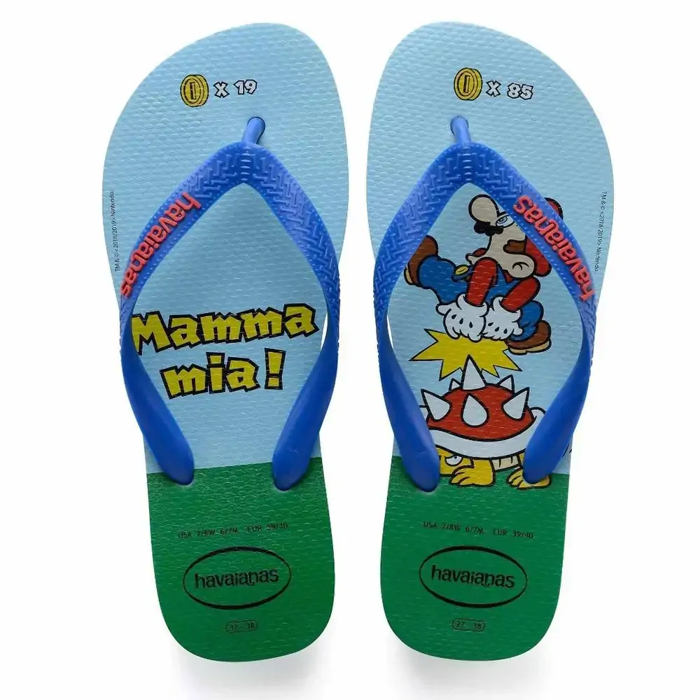 Chinelo Ad Havaianas Mario Bros Azul