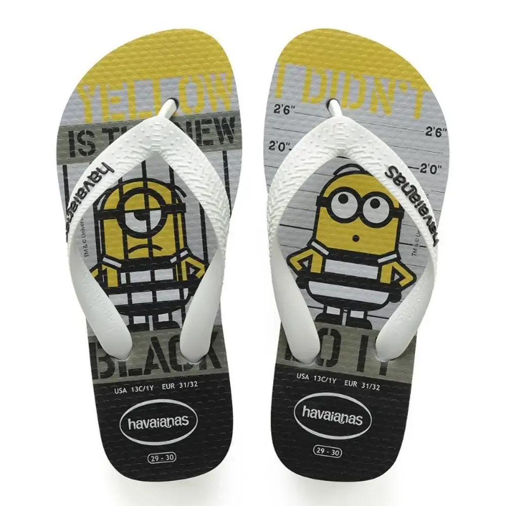 Chinelo Havaiana Kids Minions 35/6 Cinza Gelo