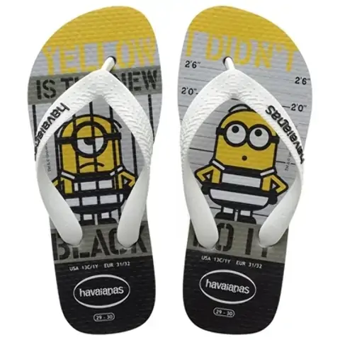 Chinelo Hav Minions Cinza Gelo