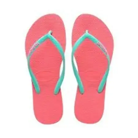 Chinelo Ad Havaianas Slim Logo Pop Up 7681ma Rosa Verde