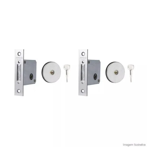 Kit 2 Peças Trava De Embutir Sm 11000 Redondo Inox Pado Inox