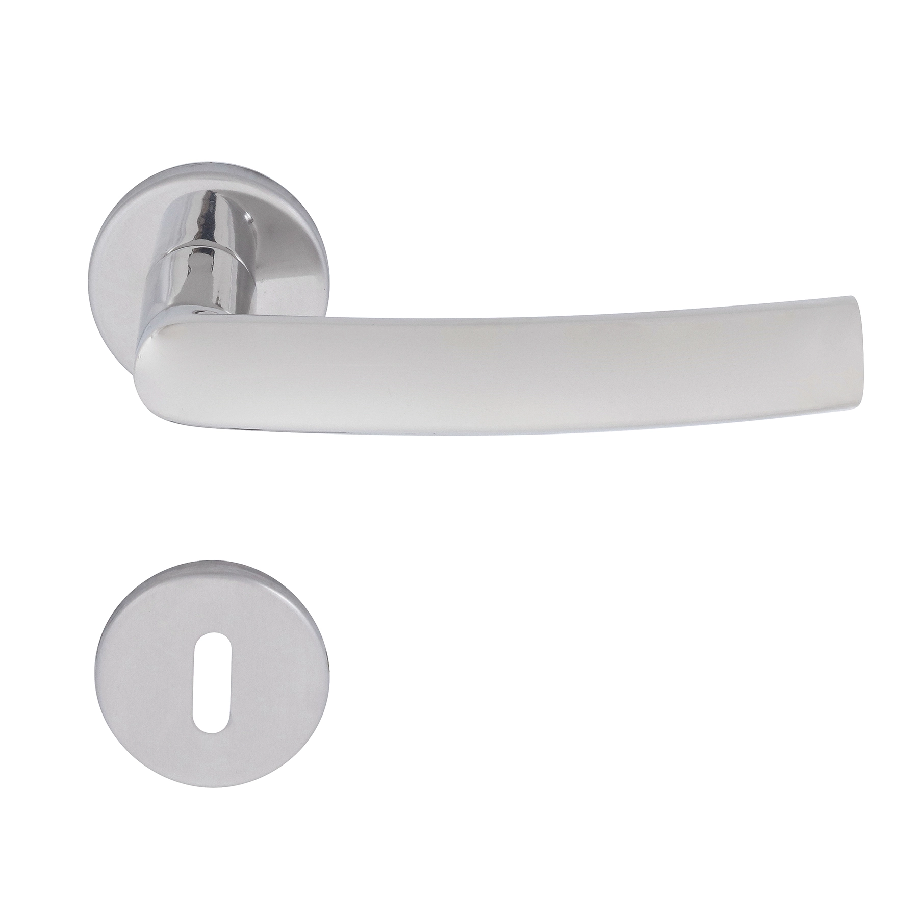 Fechadura para Porta Interna Pado Luma Polido 55mm Aço Inox Chave Simples