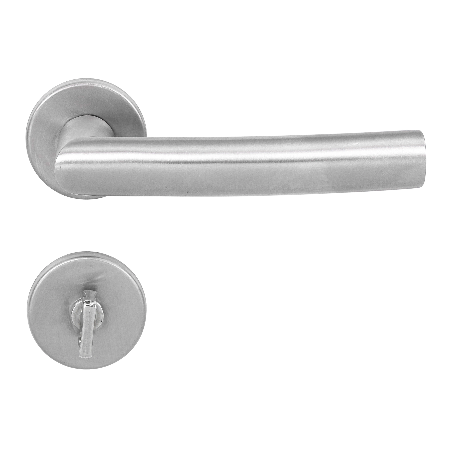 Fechadura para Porta do Banheiro Pado Luma Escovado 55mm Aço Inox Chave Simples