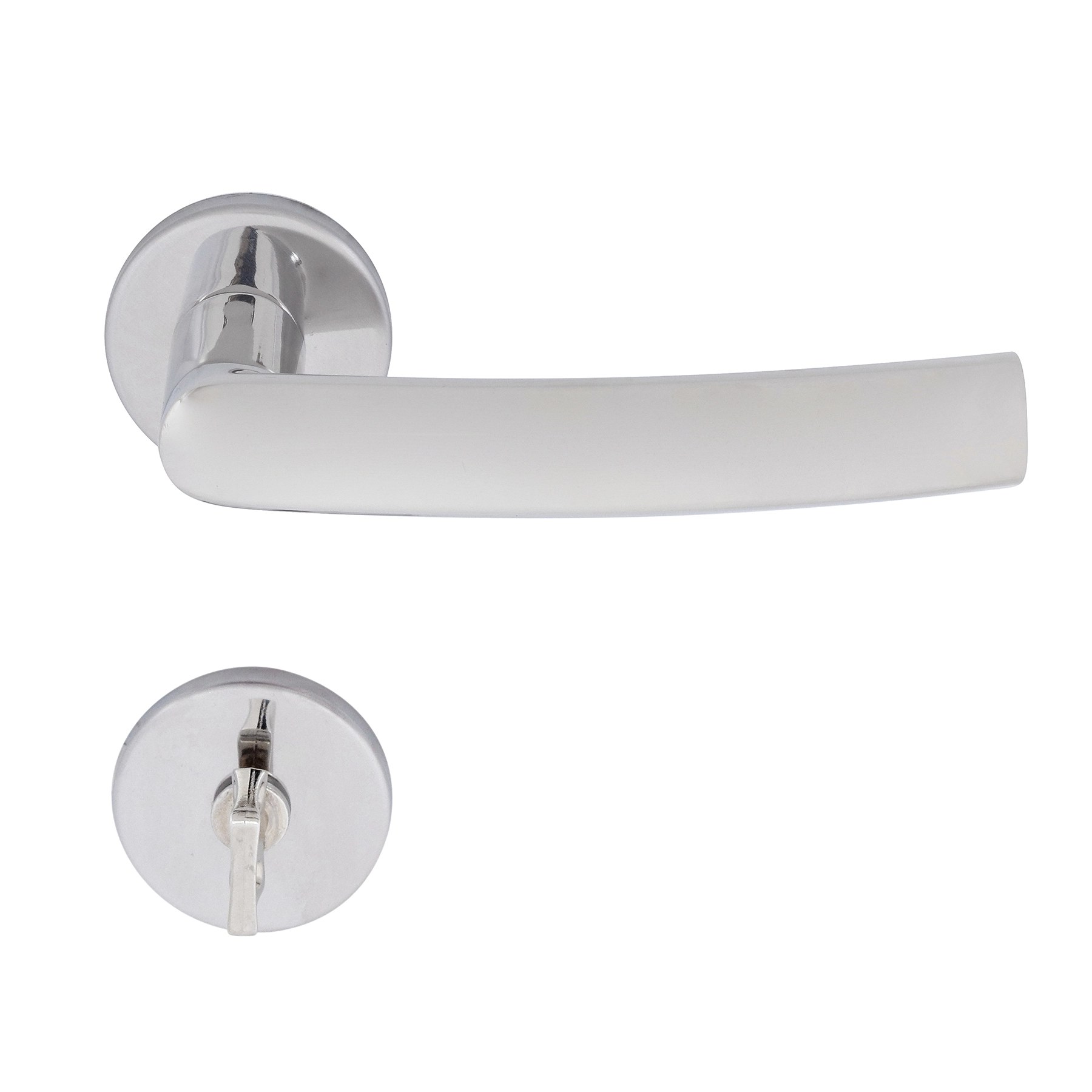 Fechadura para Porta do Banheiro Pado Luma Polido 55mm Aço Inox Chave Simples