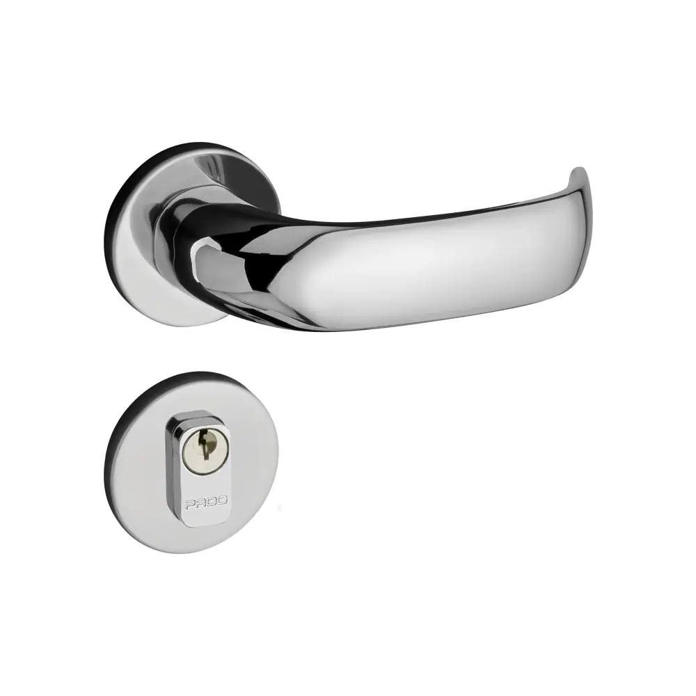 Fechadura Contemporânea Cromado Premium Externo