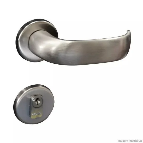 Fechadura Contemporânea Cromo Acetinado Externa Cromo Acetinado