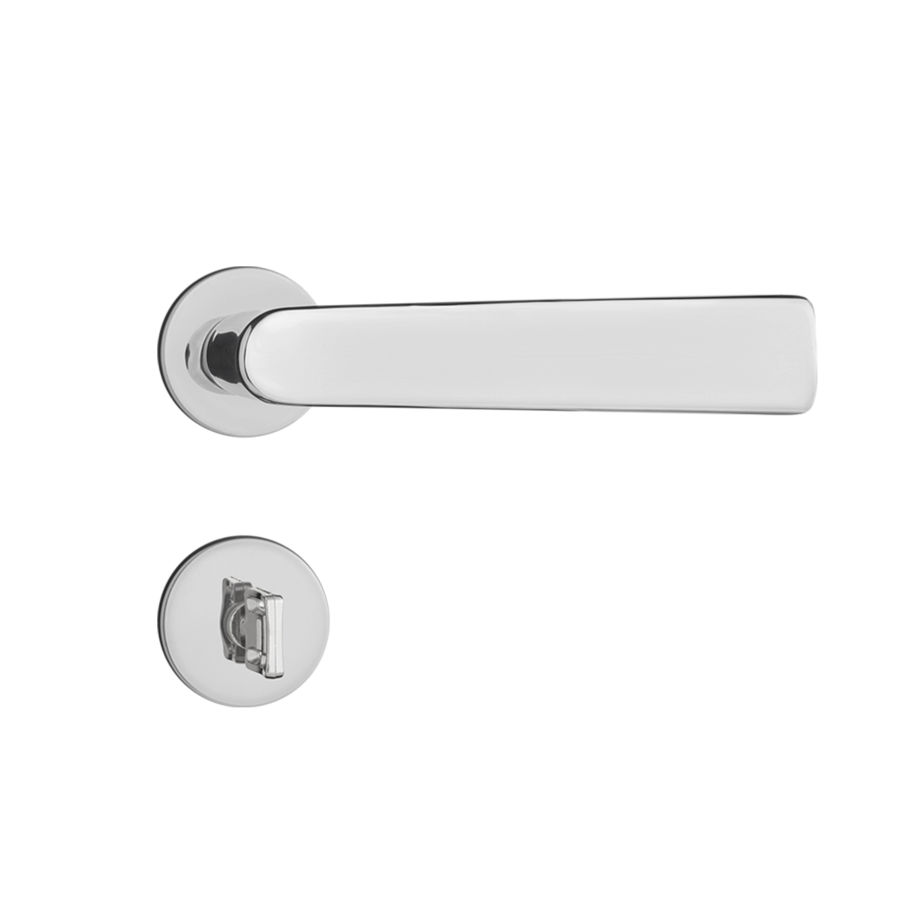 Fechadura Pado para Porta do Banheiro Polido 55mm Inox Chave Simples Marina