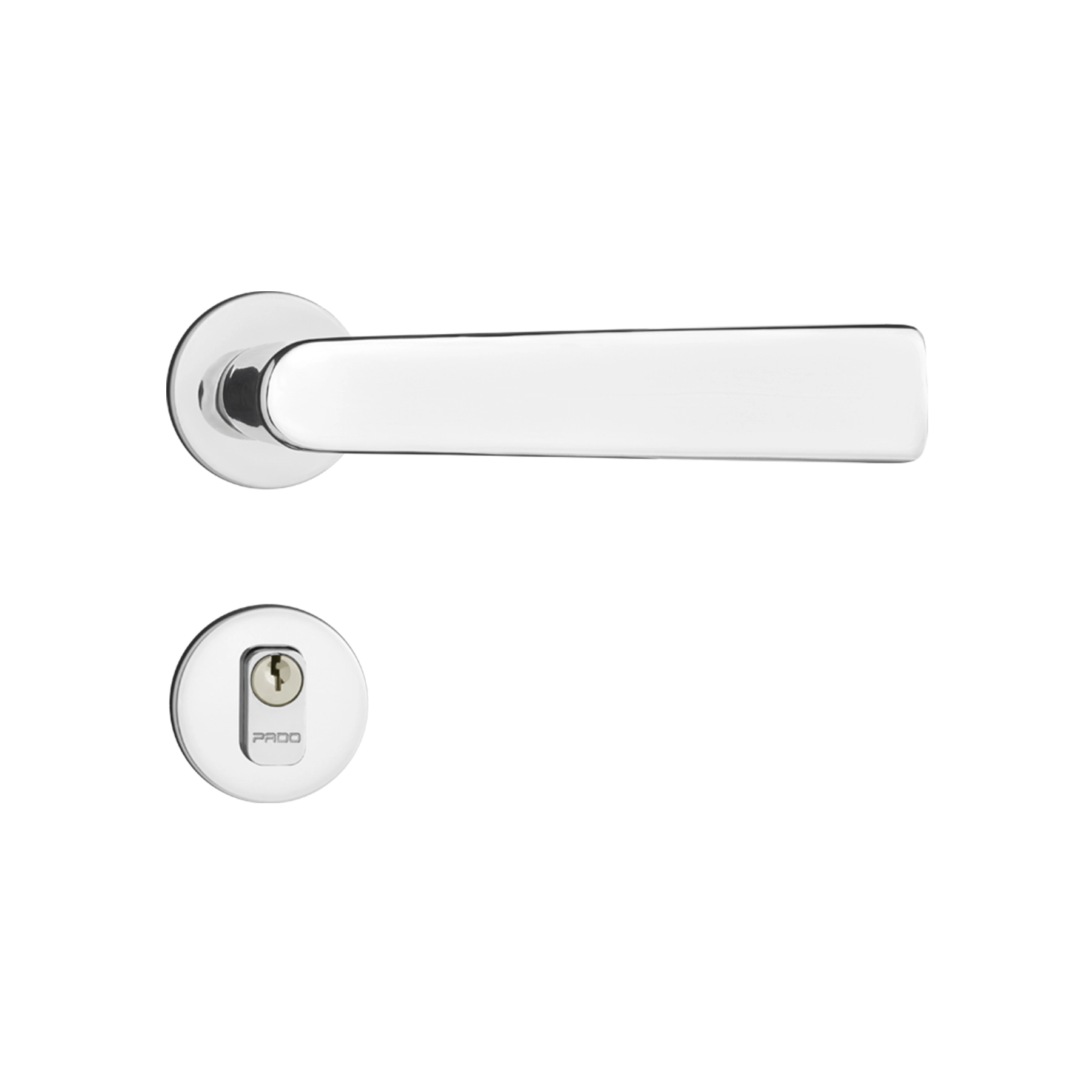 Fechadura Pado para Porta de Entrada Polido 55mm Inox Chave Simples Marina