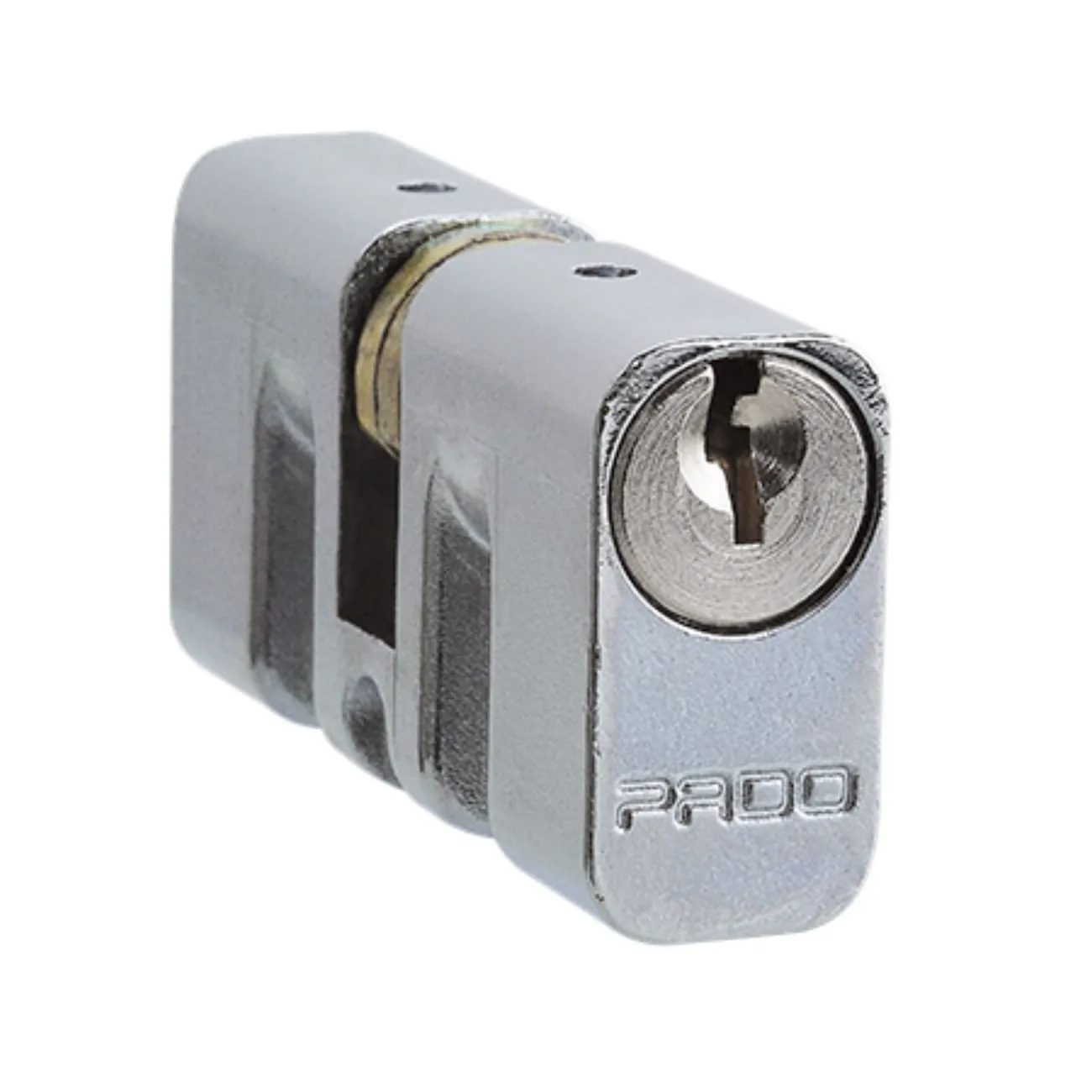 Cilindro Miolo Tambor Fechadura Pado 74mm Cromado 2 Chaves