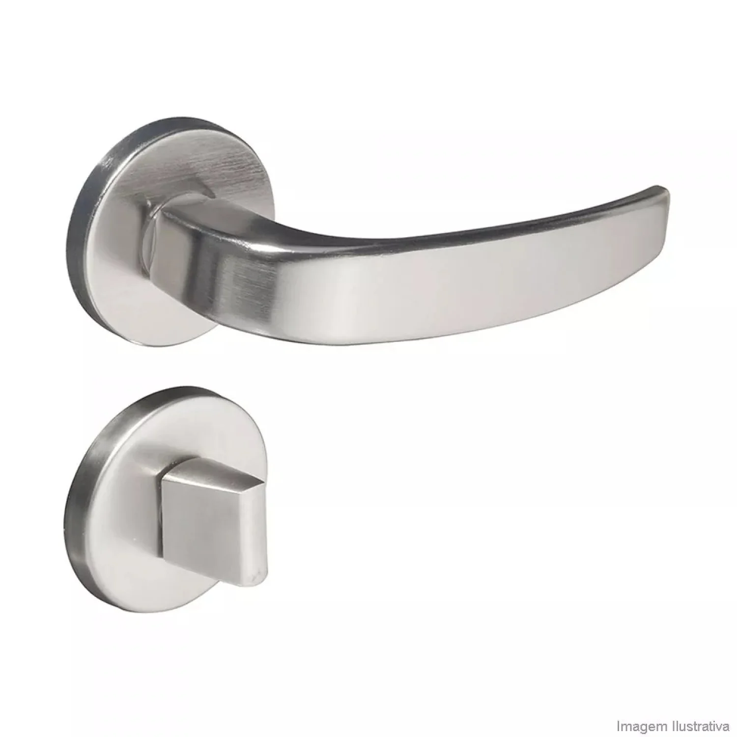 Fechadura Vic Cromo Acetinado Banheiro Cromo Acetinado