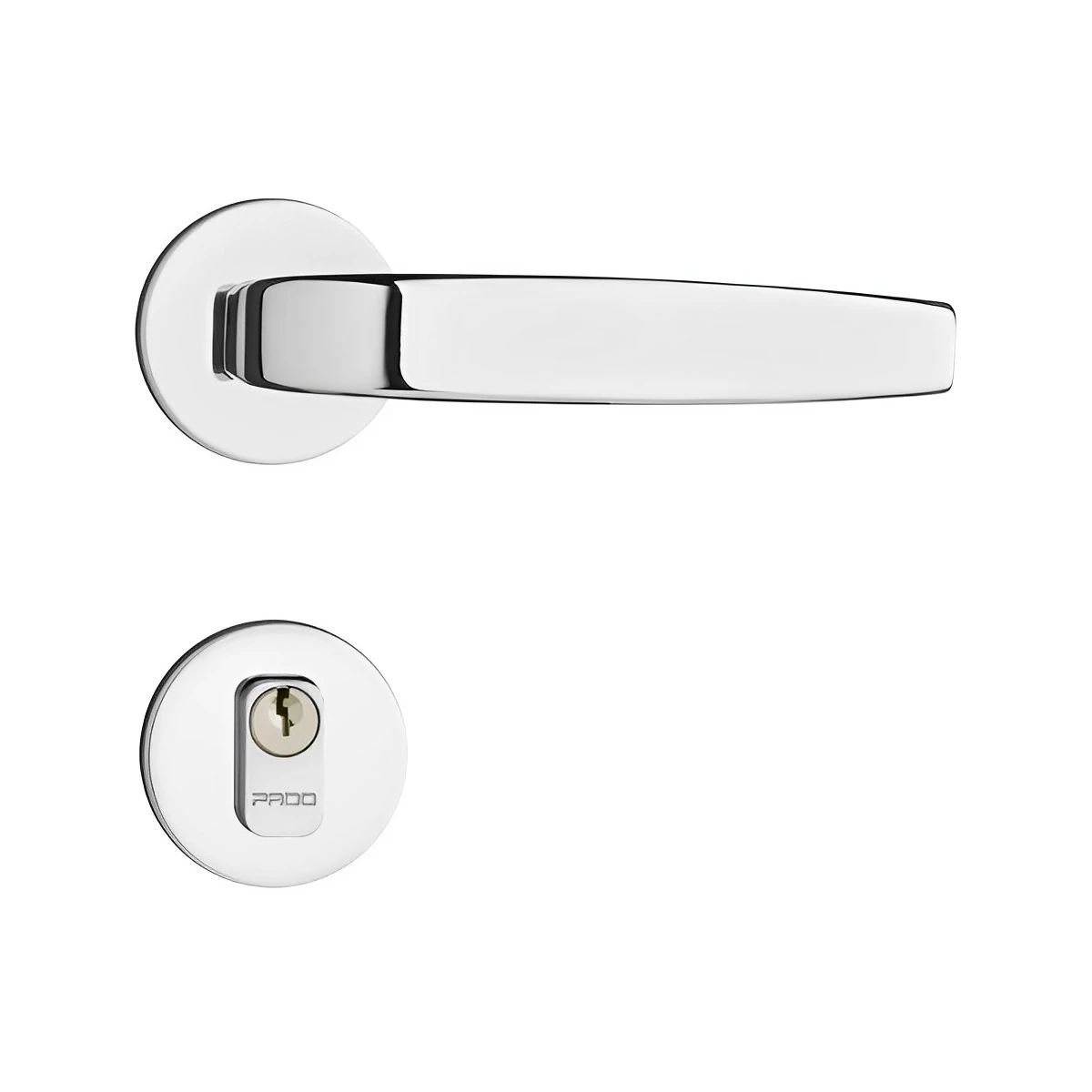 Fechadura para Porta de Entrada Pado Premium Residence Vic Cromado 55mm Inox Chave Simples