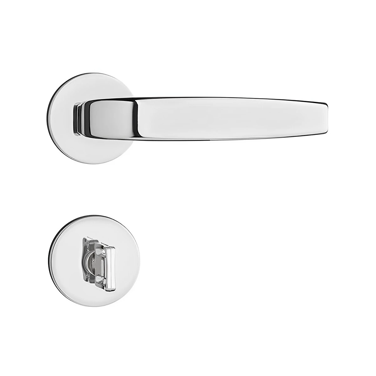 Fechadura para Porta do Banheiro Pado Premium Residence Vic Cromado 55mm Inox Chave Simples