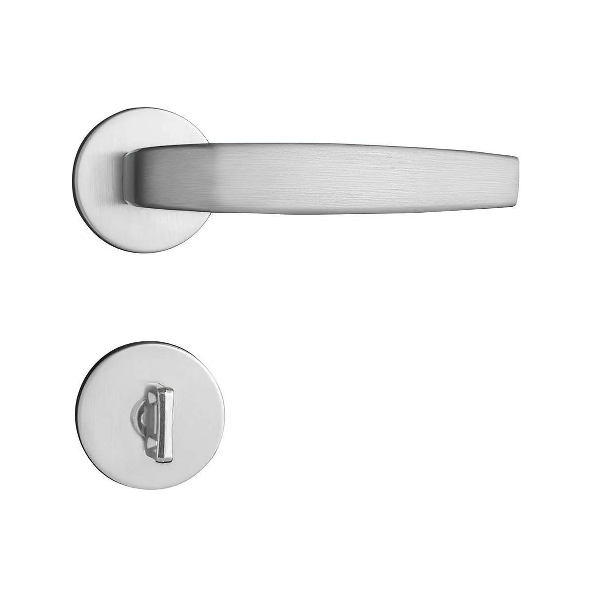Fechadura para Porta do Banheiro Pado Premium Residence Vic Acetinado 55mm Inox Chave Simples