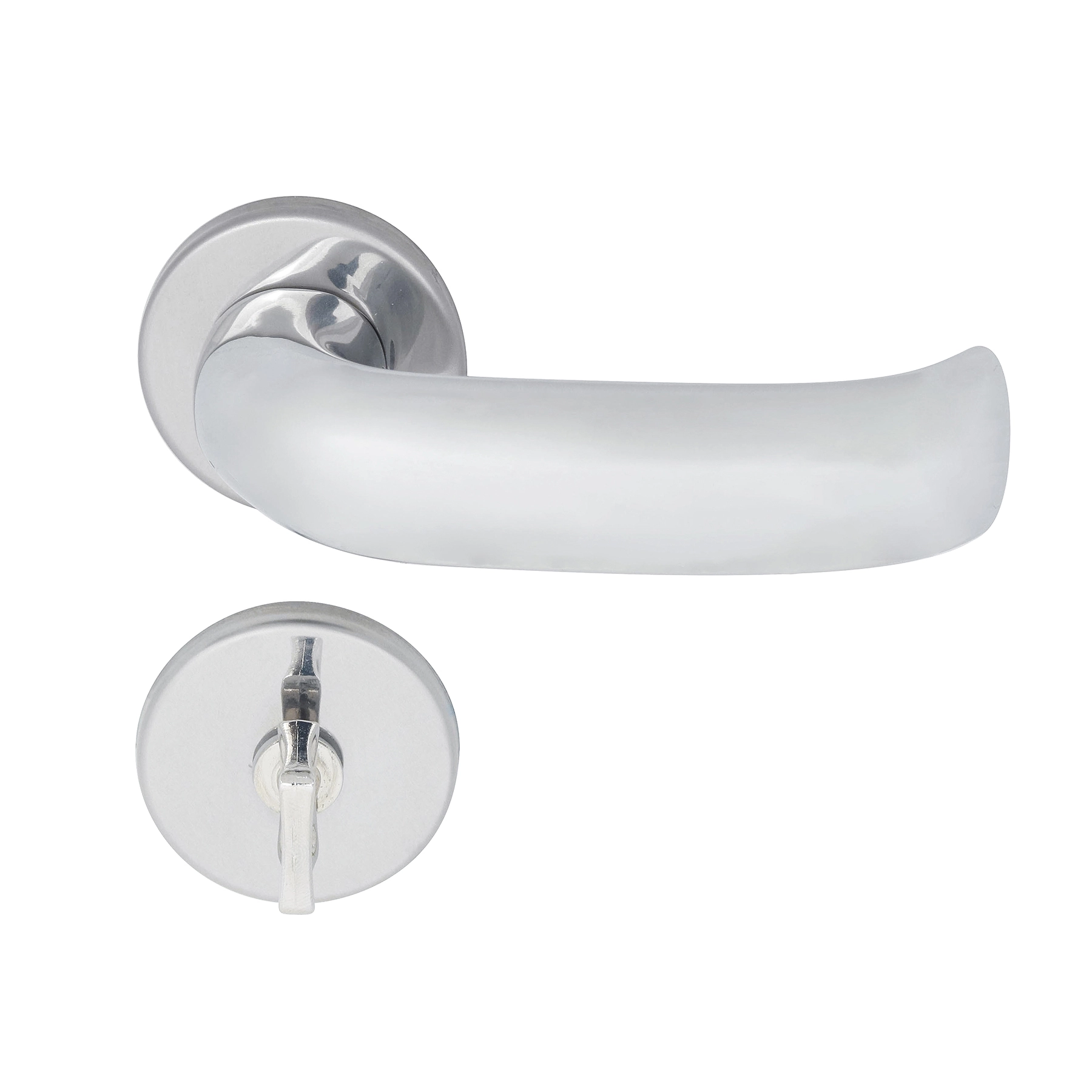 Fechadura para Porta do Banheiro Pado Contemporânea Cromado 40mm Aço Inox Chave Simples