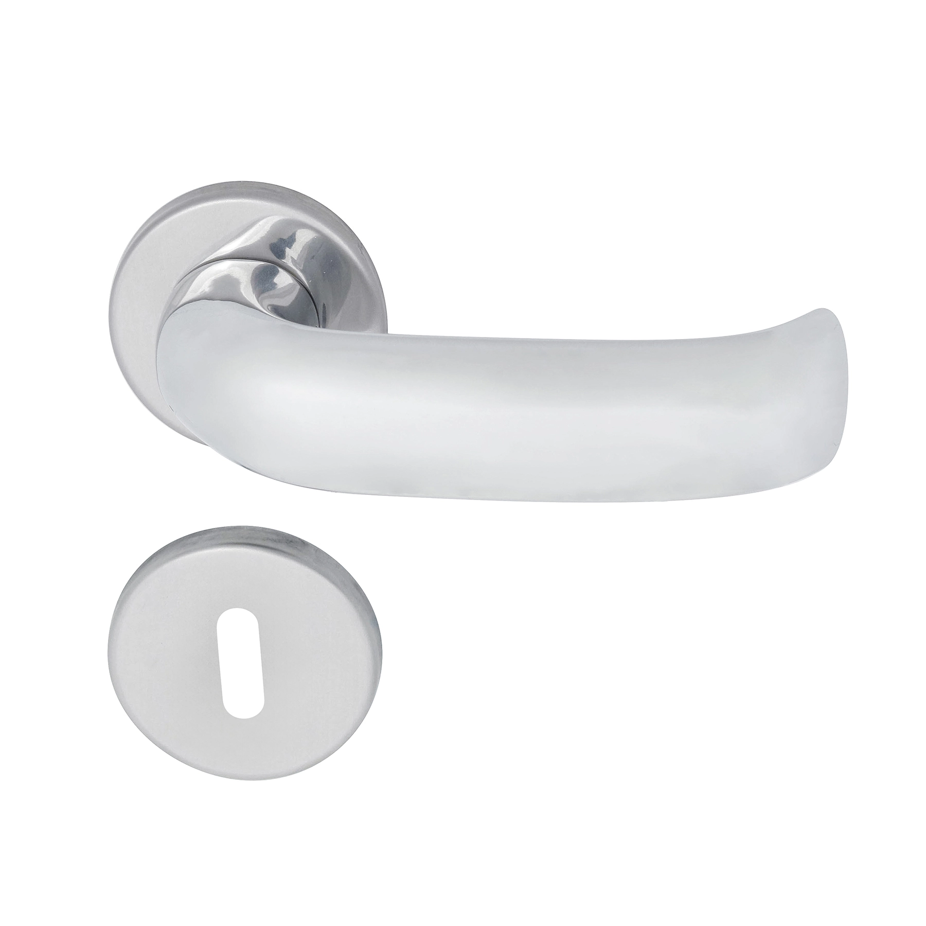 Fechadura para Porta Interna Pado Contemporânea Cromado 40mm Aço Inox Chave Simples