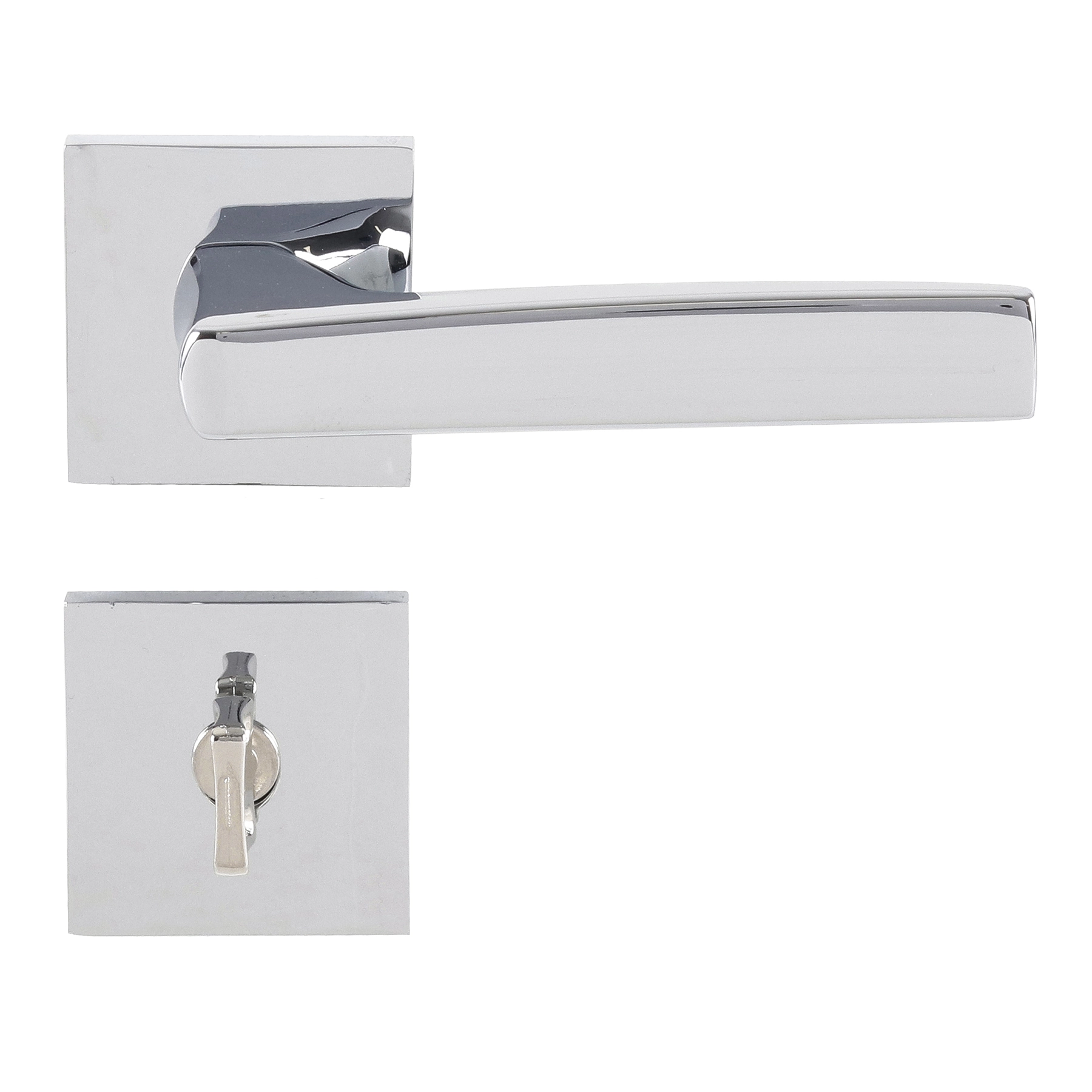 Fechadura para Porta do Banheiro Pado Acqua Star Cromado 55mm Aço Inox Chave Simples