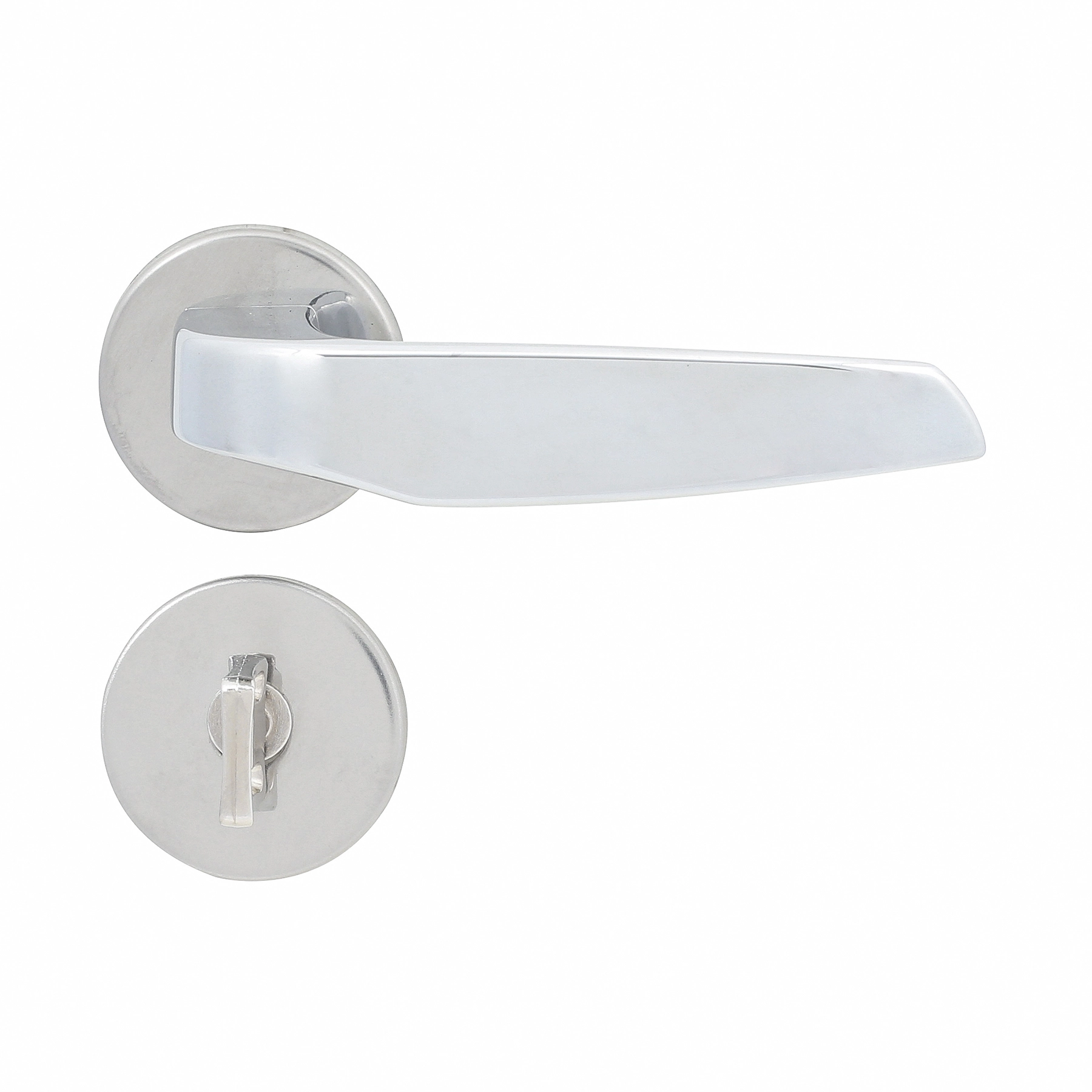 Fechadura Pado para Porta do Banheiro Cromado 55mm Chave Simples Ibiza