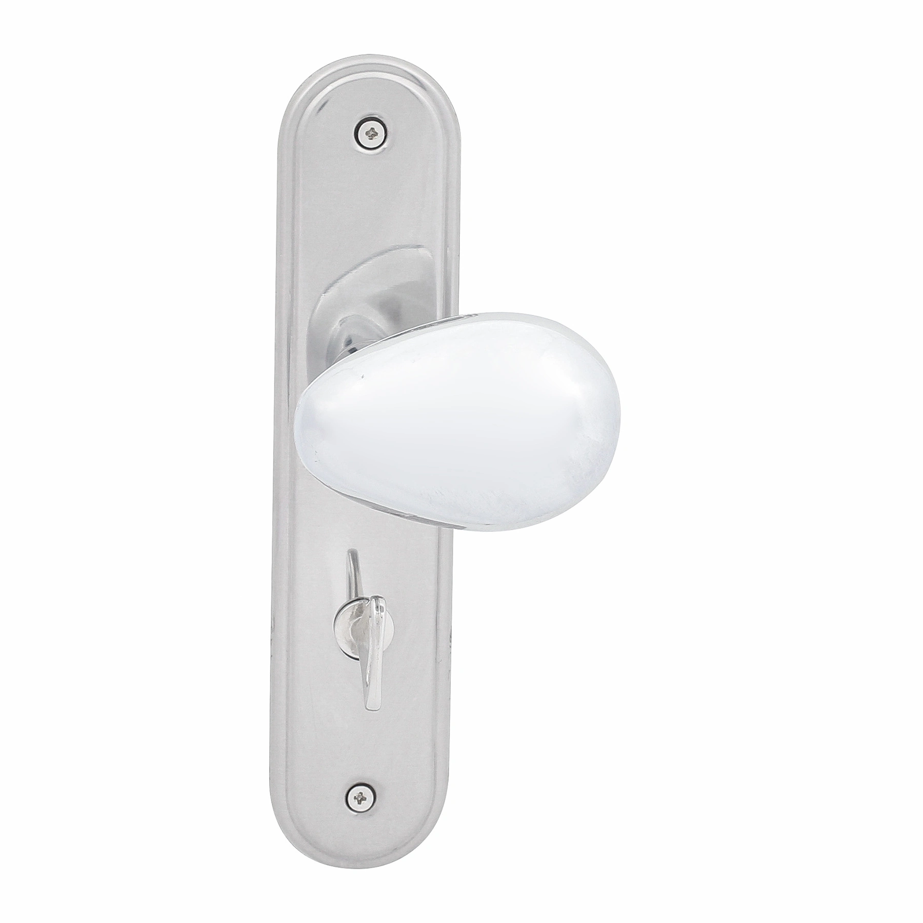 Fechadura Pado para Porta do Banheiro Cromado 40mm Chave Simples