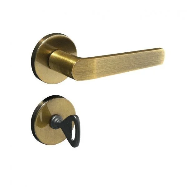 Fechadura 403 Com Roseta Bronze Oxidado Banheiro Bronze