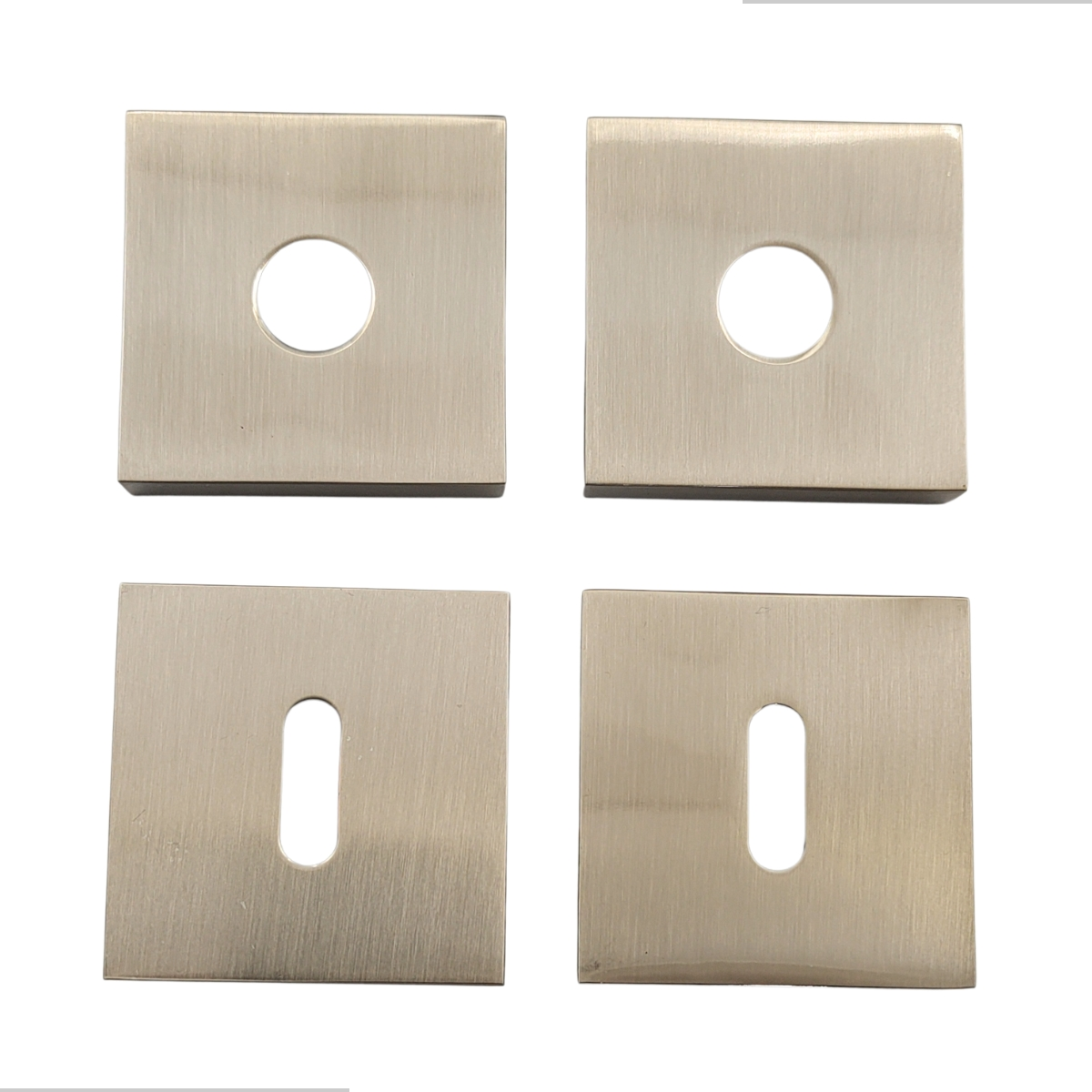 Kit Roseta Avulsa Fechadura Pado Interna Escovada Acetinada Canto Reto Sm Rq2 Zm