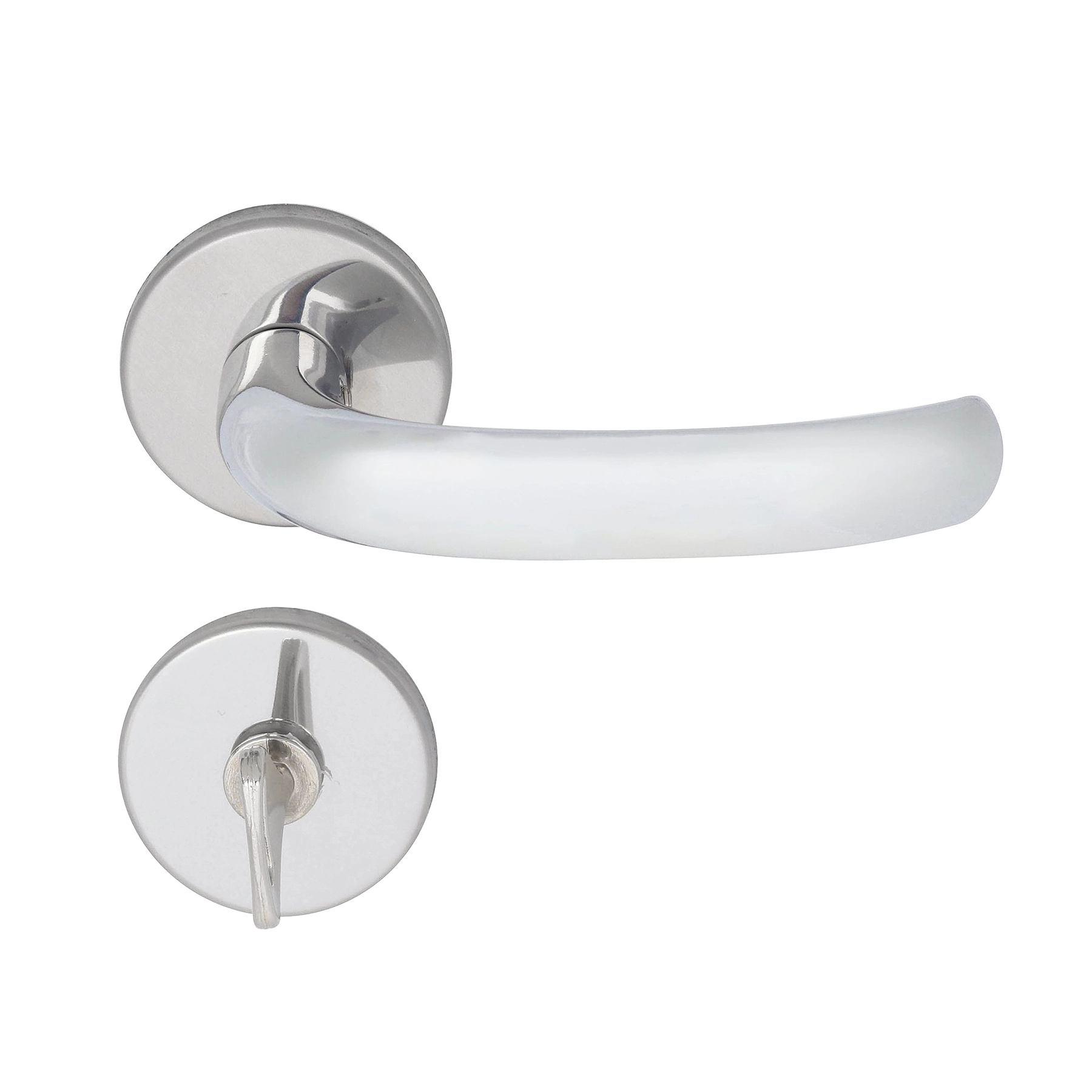 Fechadura para Porta do Banheiro Pado Concept Cromado 40mm Aço Inox Chave Simples