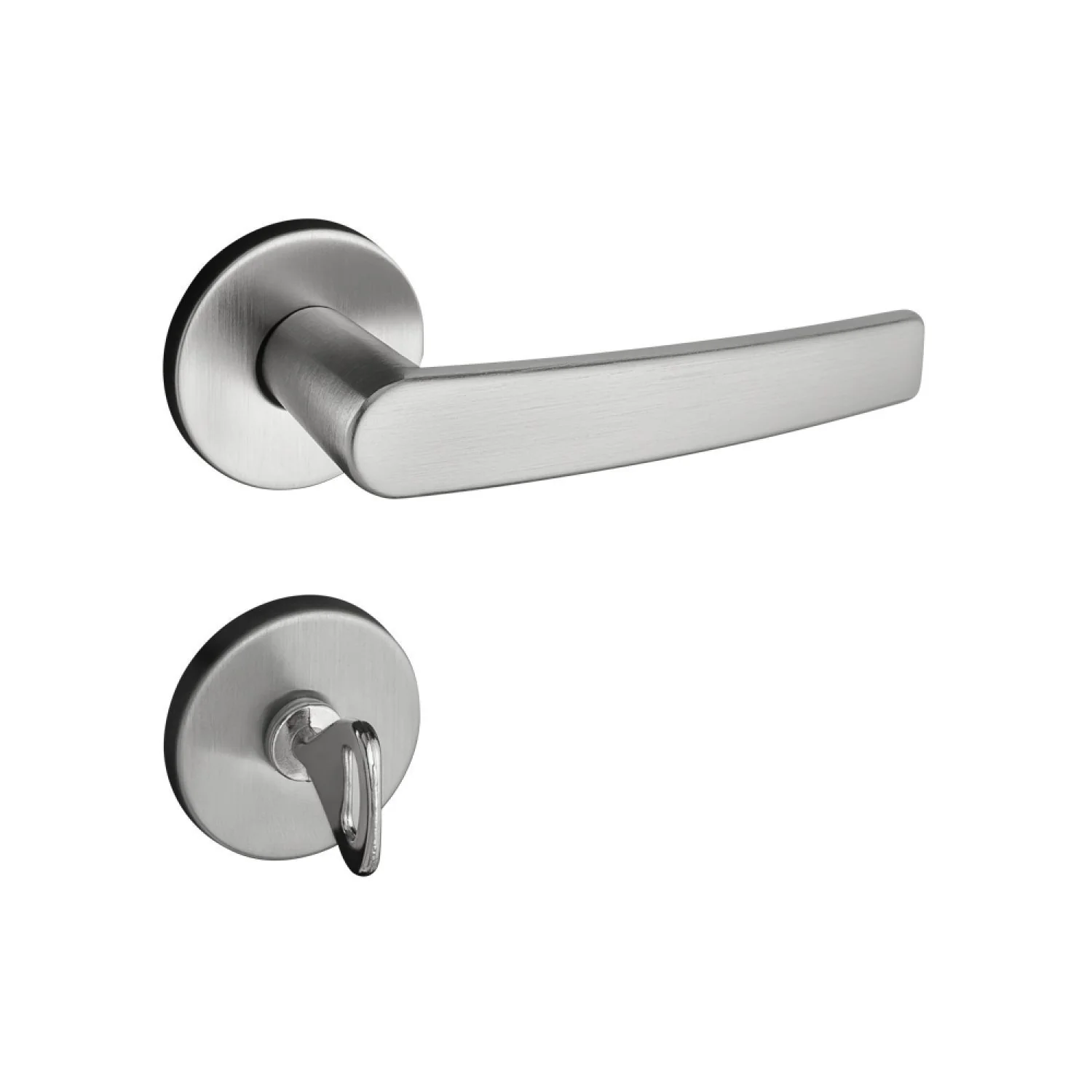 Fechadura 401 Com Roseta Cromo Acetinado Banheiro Cromo Acetinado
