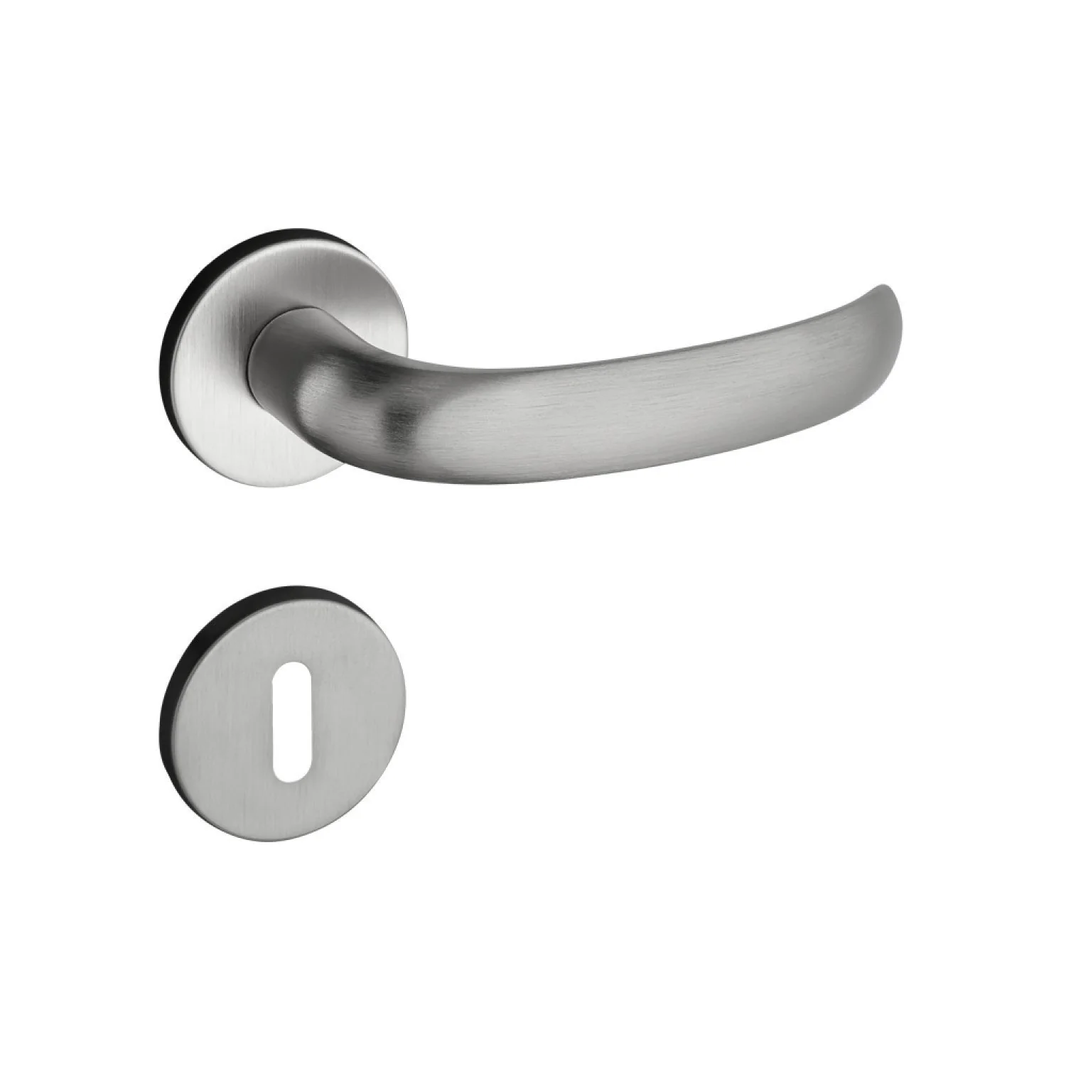 Fechadura 406 Com Roseta Cromo Acetinado Interna Cromo Acetinado