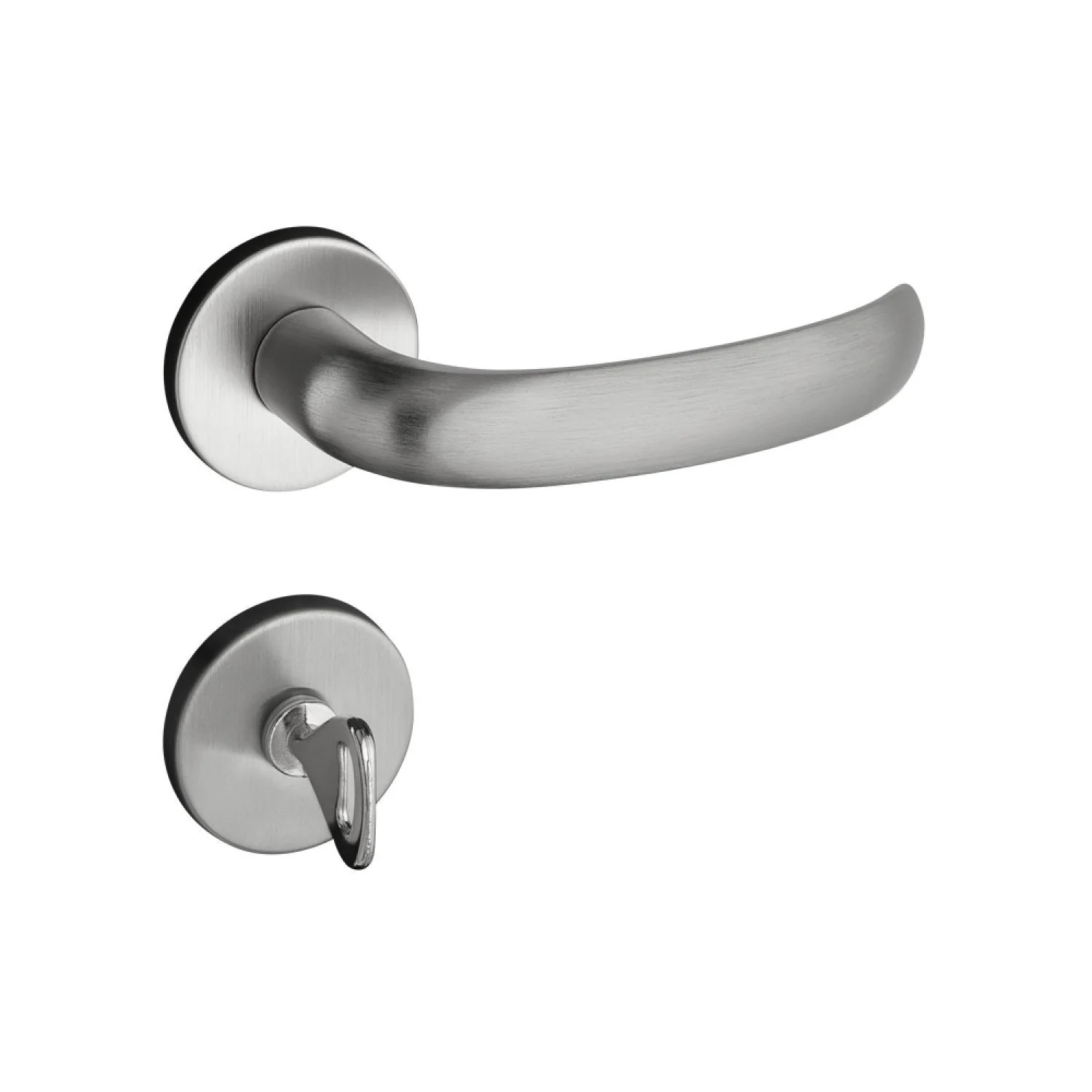 Fechadura 406 Com Roseta Cromo Acetinado Banheiro Cromo Acetinado