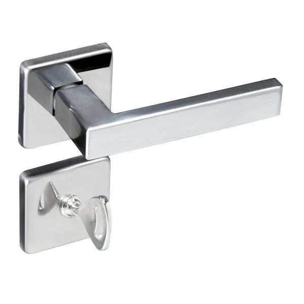 Fechadura Para Banheiro Com Roseta Quadrada Zm 409b Concept Pado Cromado