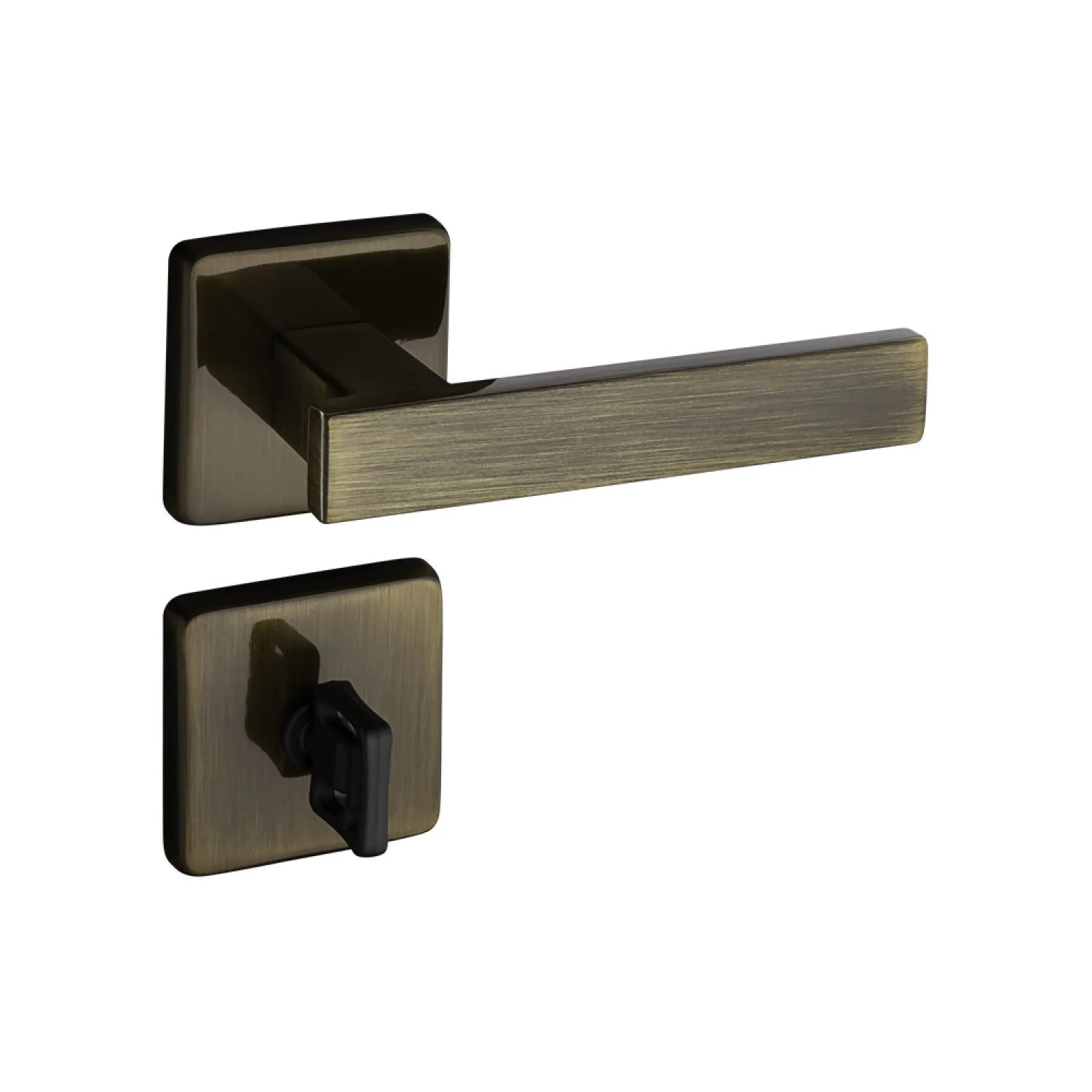 Fechadura 408 Com Roseta Bronze Oxidado Banheiro Bronze