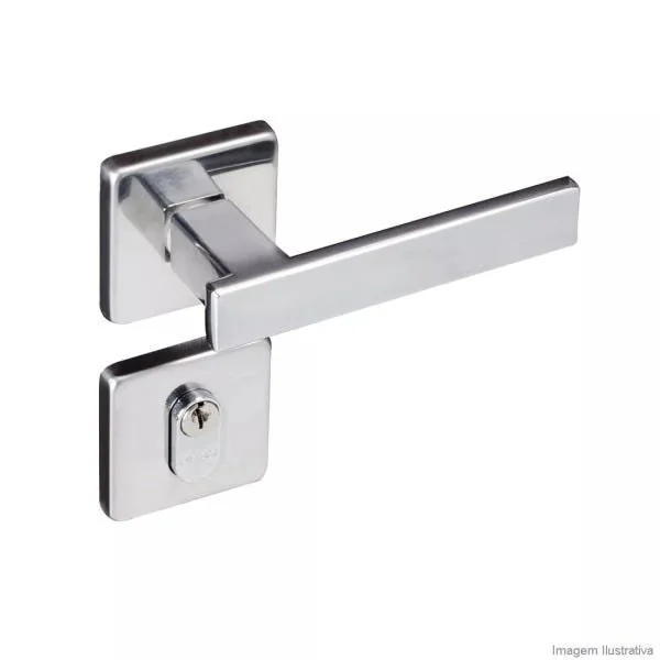 Fechadura Externa Aço Zamac Concept Com Roseta 408 Pado Cromado