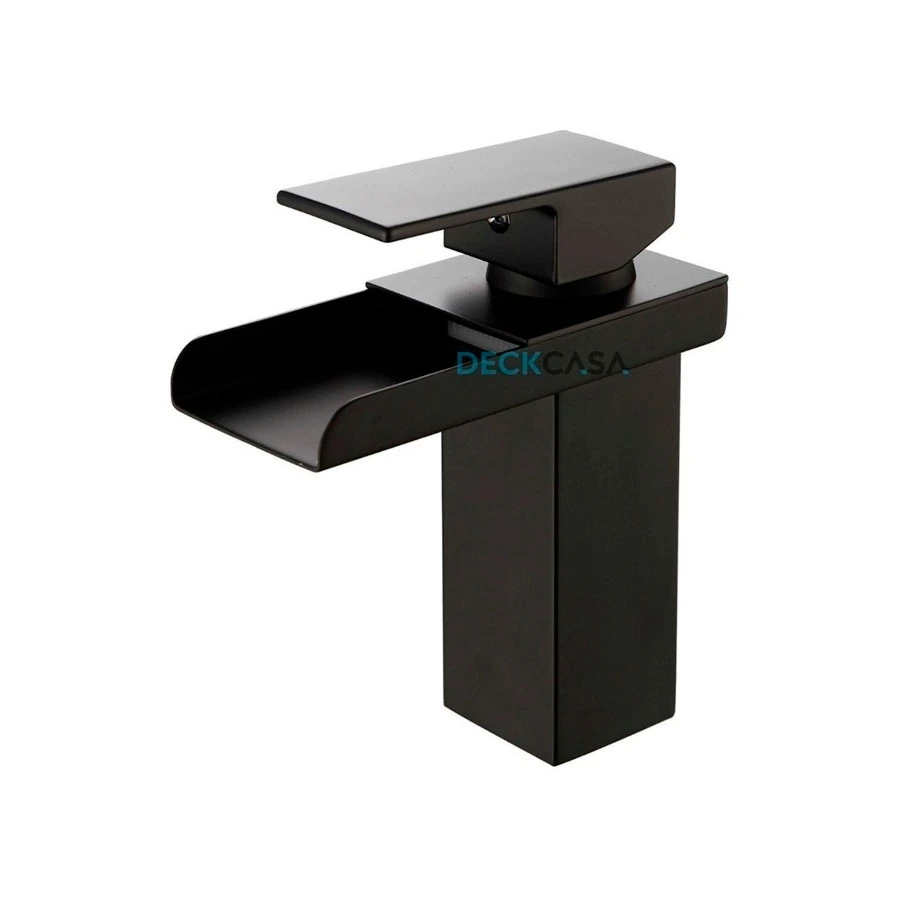 Torneira Banheiro Monocomando Preta Calha Metal Black Baixa