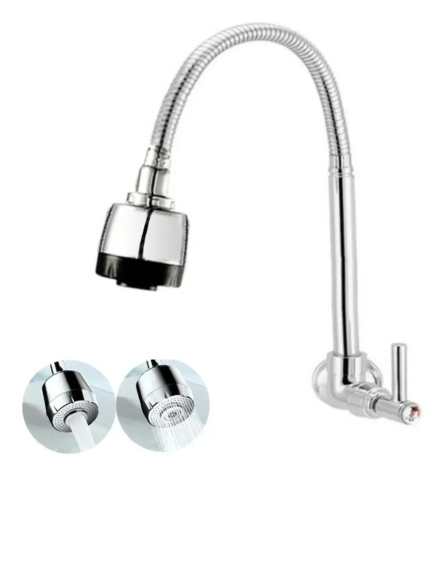Torneira Cozinha P/ Parede Tubo Gourmet 1/4v Com Areiador Duplo