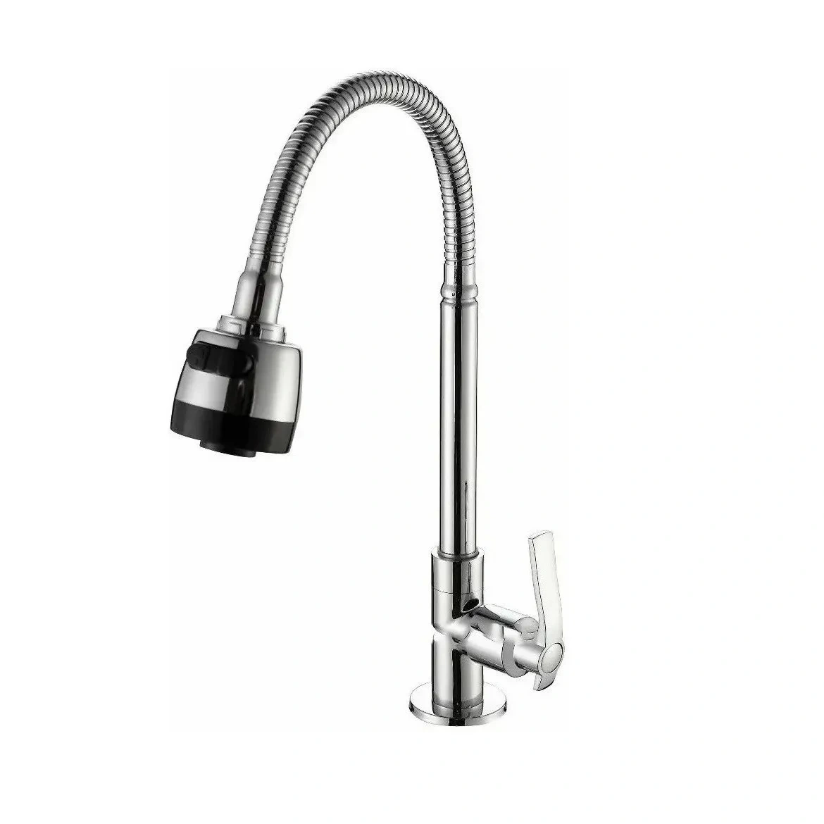 Torneira De Cozinha Monocomando Bancada Cromo Flexivel Chuveirinho