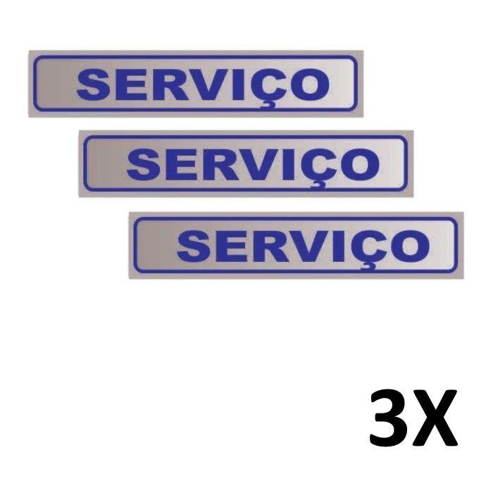 Kit 3 Placa De Aviso Sinalização Portas Serviço 25cmx5cm