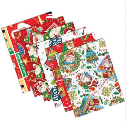 Papel Presente Rolo C 1 Folha 100x60cm Natal 36 Embalatrento