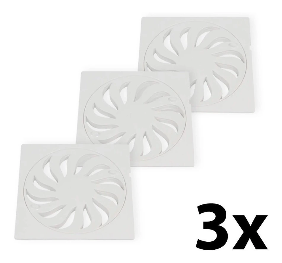 Kit 3 Grelha Abre/fecha Branco Quadrado Pvc Dn 150 Tigre
