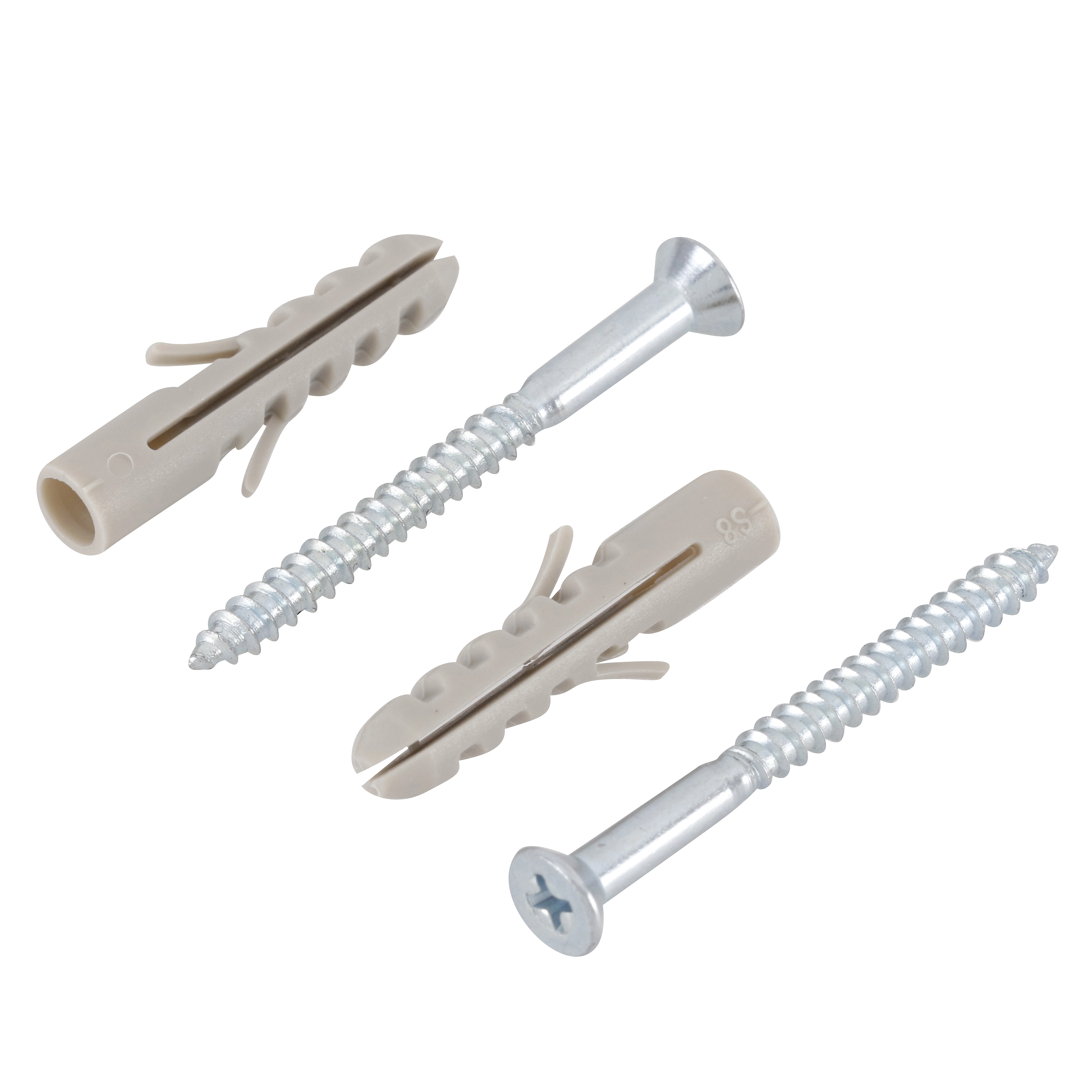 Bucha Nylon para Alvenaria 8mm com Parafuso 40 unidades
