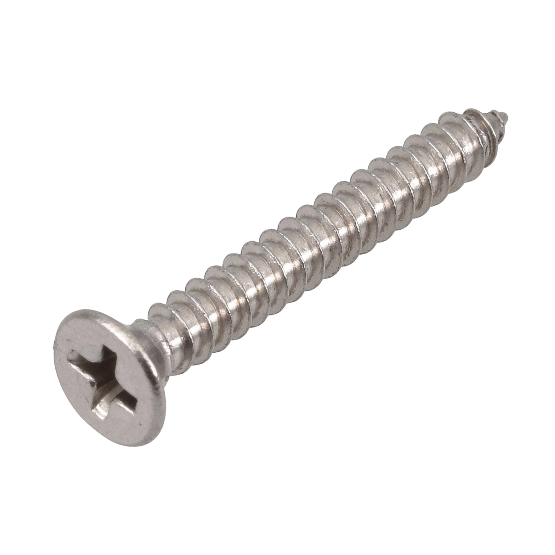 Parafuso de Inox para Área Molhada 4,2x32mm Auto Atarraxante Chata Fenda 10 peças