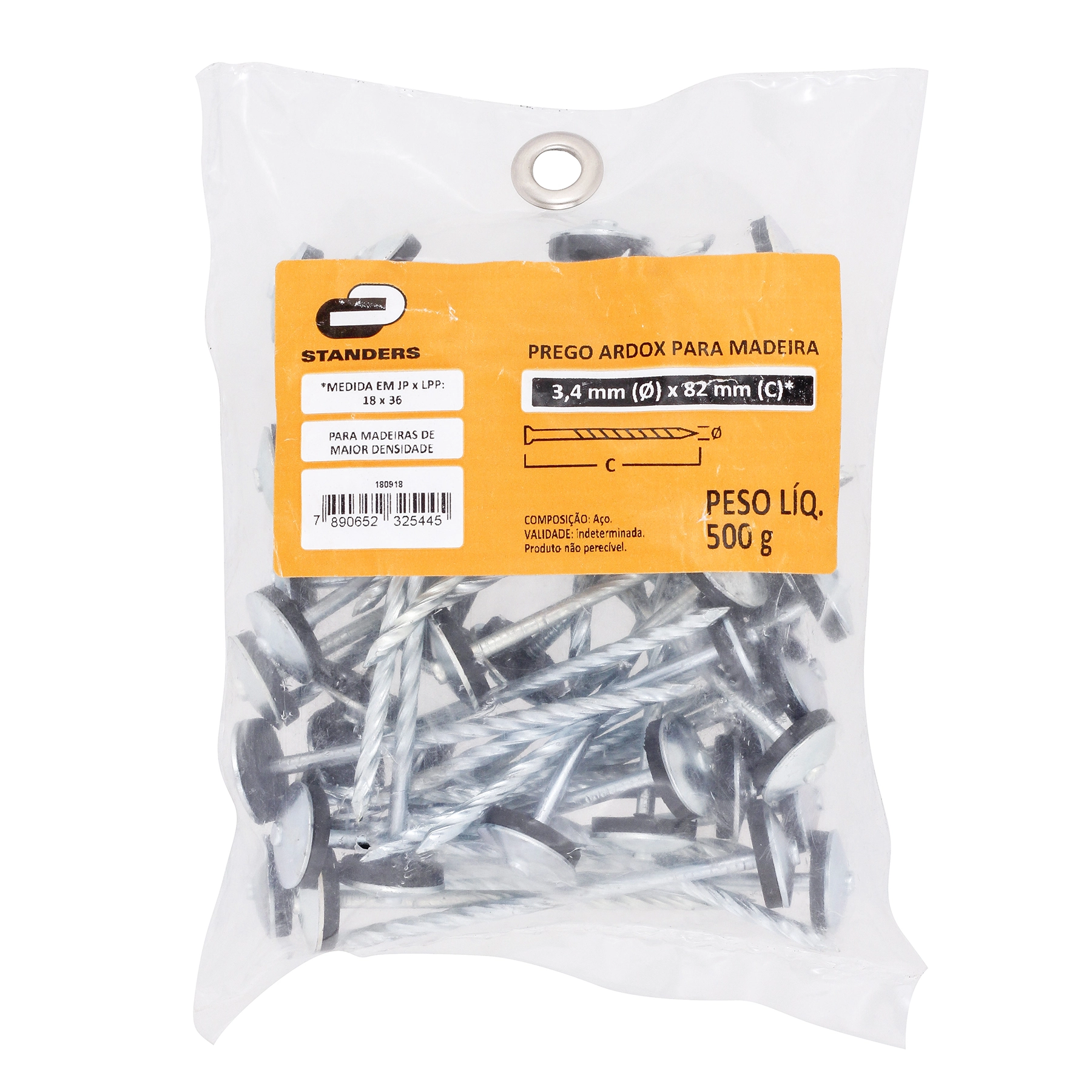 Prego Aço Polido Carbono Ardox 18X36 500g