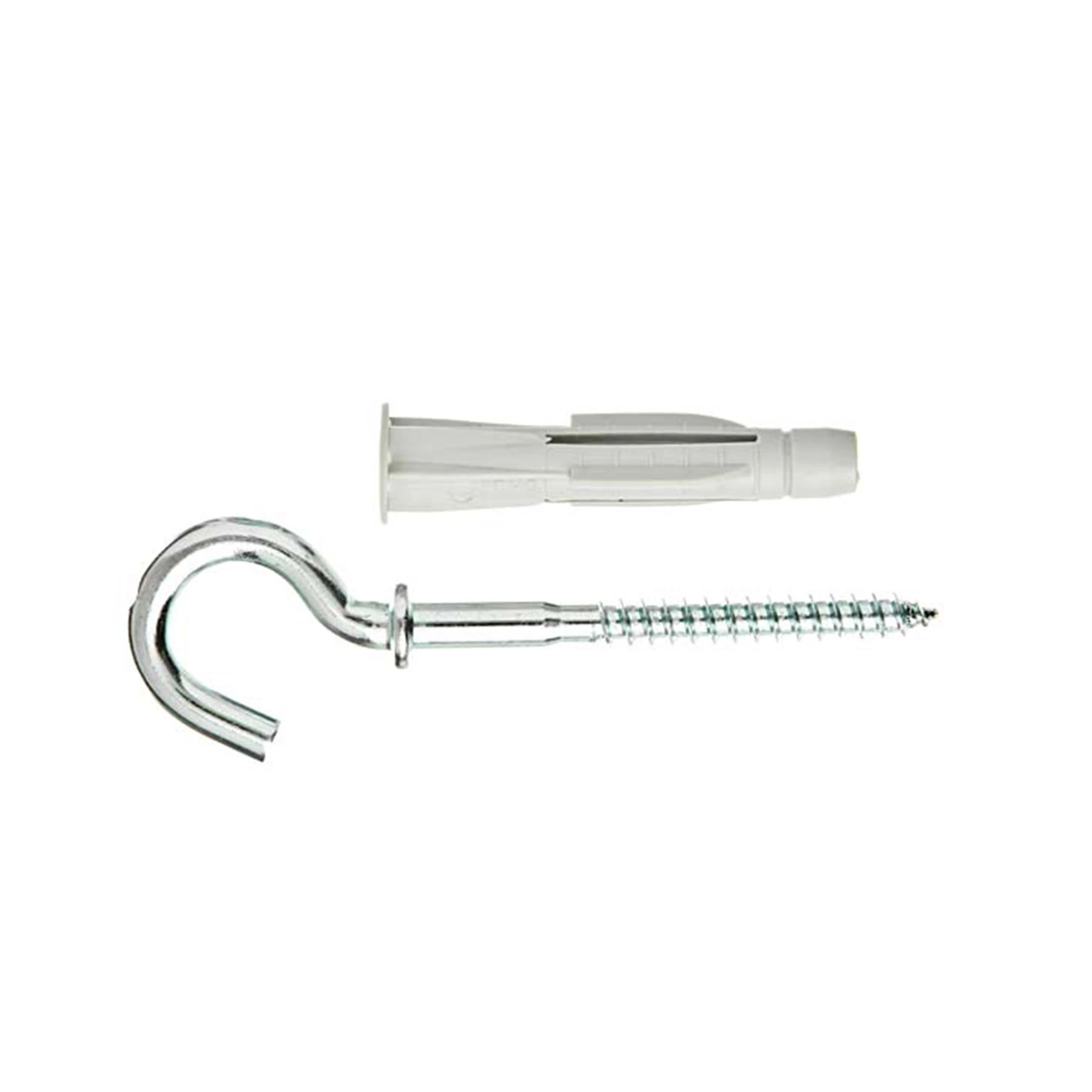 Bucha Nylon para Alvenaria 8mm com Parafuso Gancho 2 peças Standers