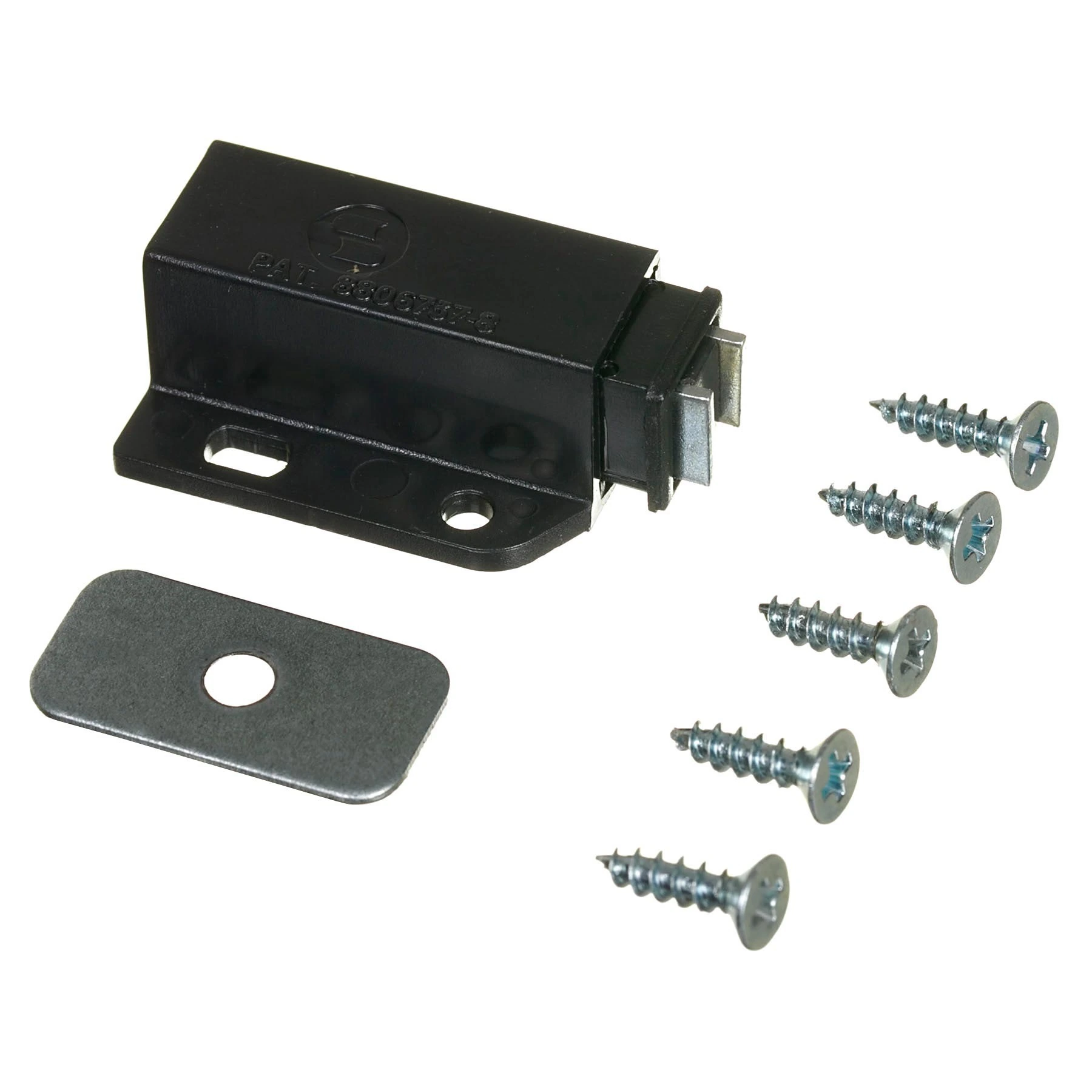 Fecho Toque (Push to Open) para Móveis Sobrepor ABS 38mm Preto 1 peça