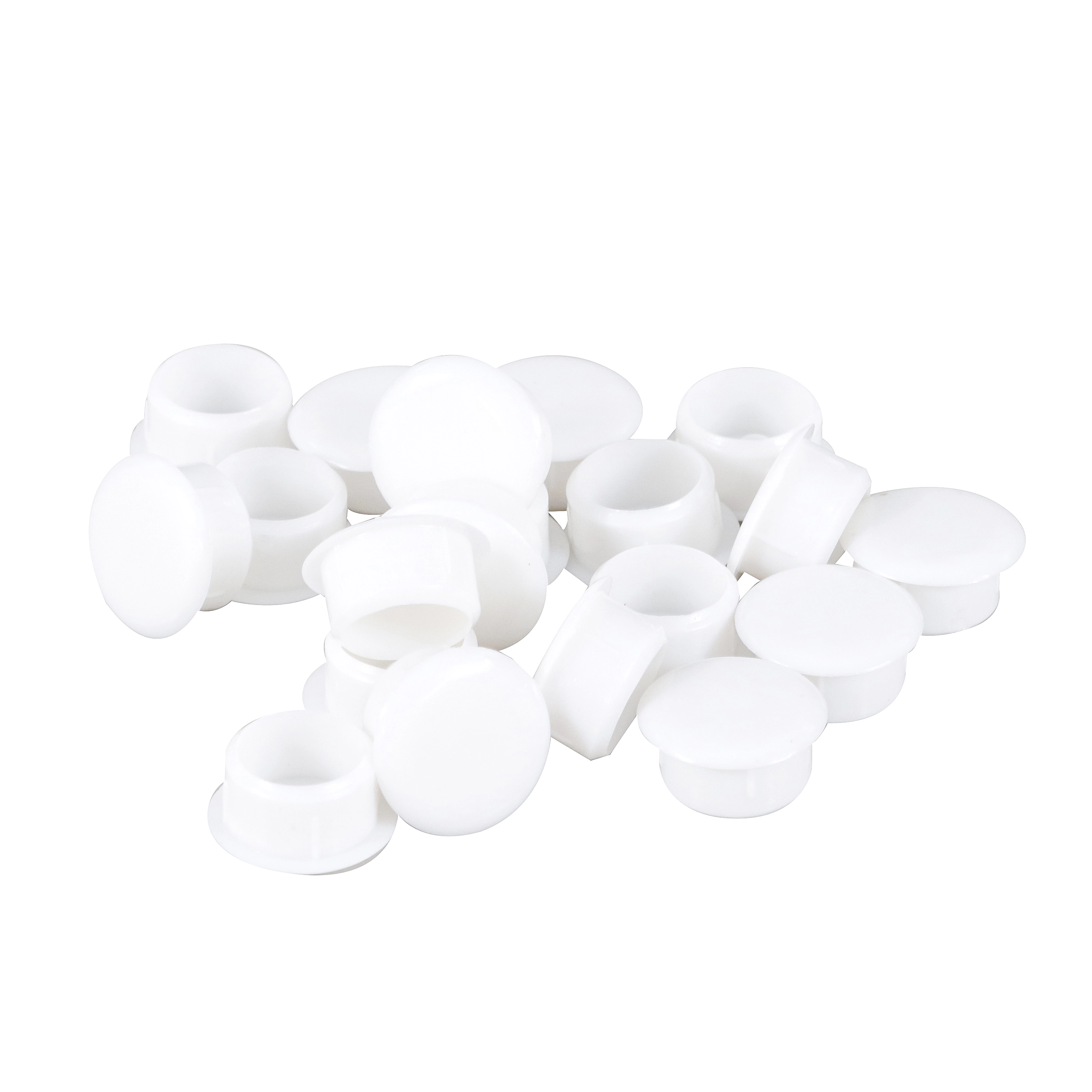 Tapa Furo Encaixe 12mm Plástico Branco 20 unidades
