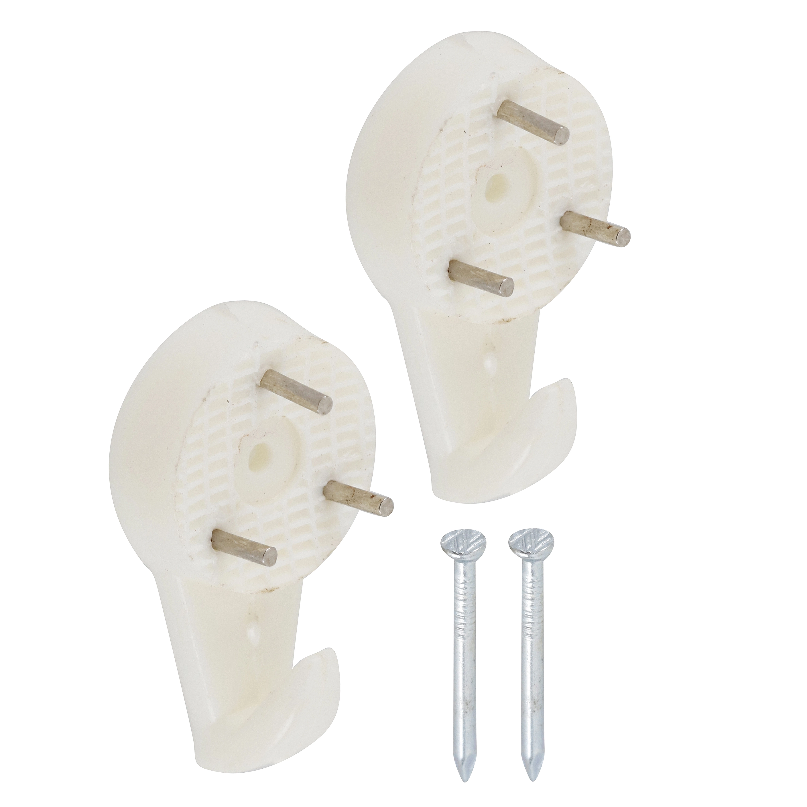 Gancho para Quadro 1,5x0,9mm Polietileno Branco 2 peças