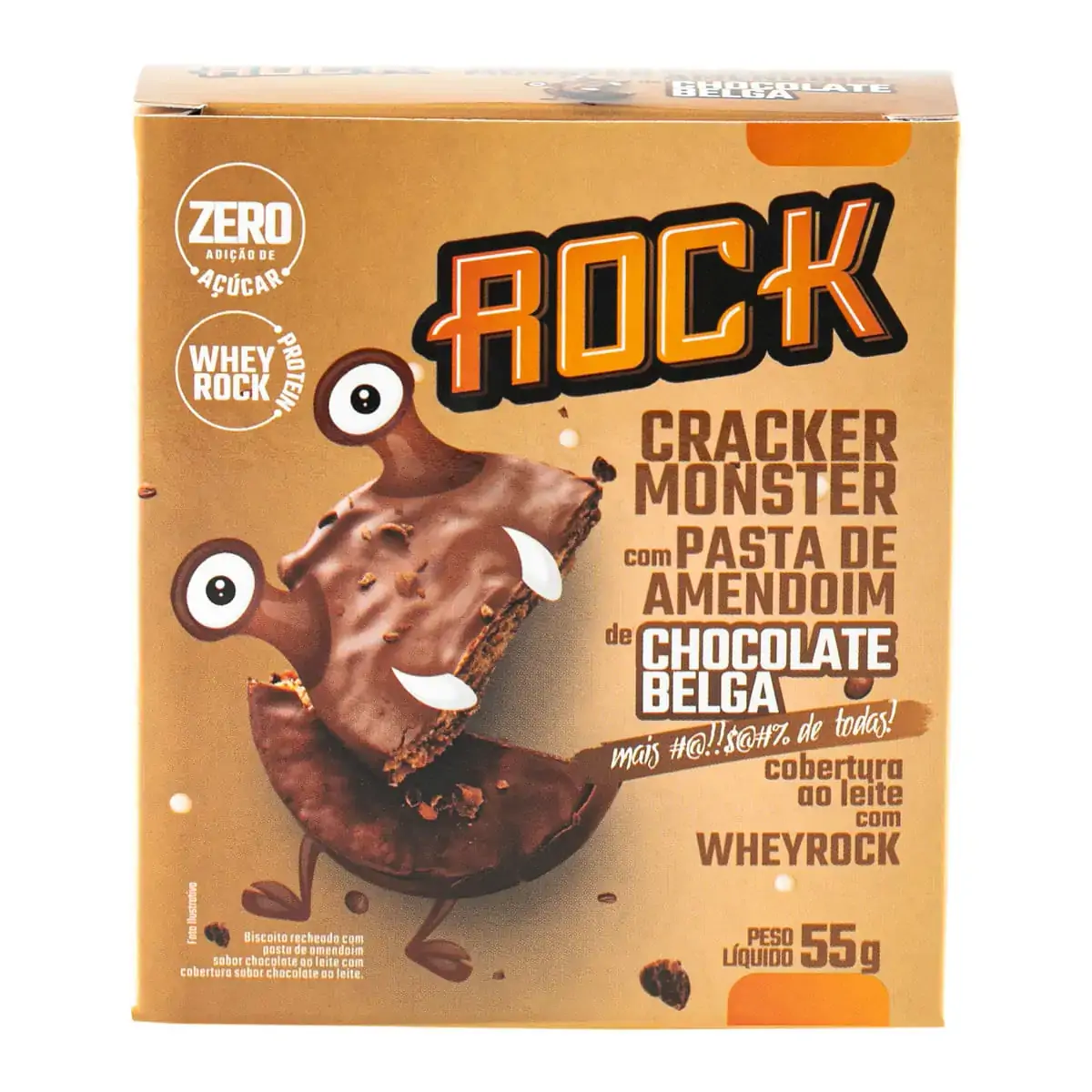 Rock Cracker Monster Com Pasta De Amendoim De Belga Coconut 55g Rock