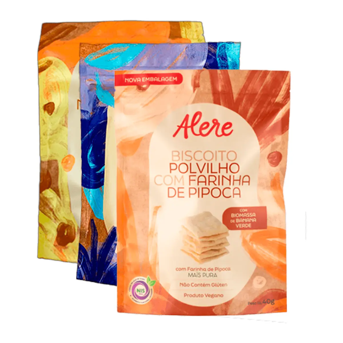 Kit 3 Biscoitos Sem Glúten Alere: Nutritional Yeast, Tomate e Ora Pro Nobis, Polvilho