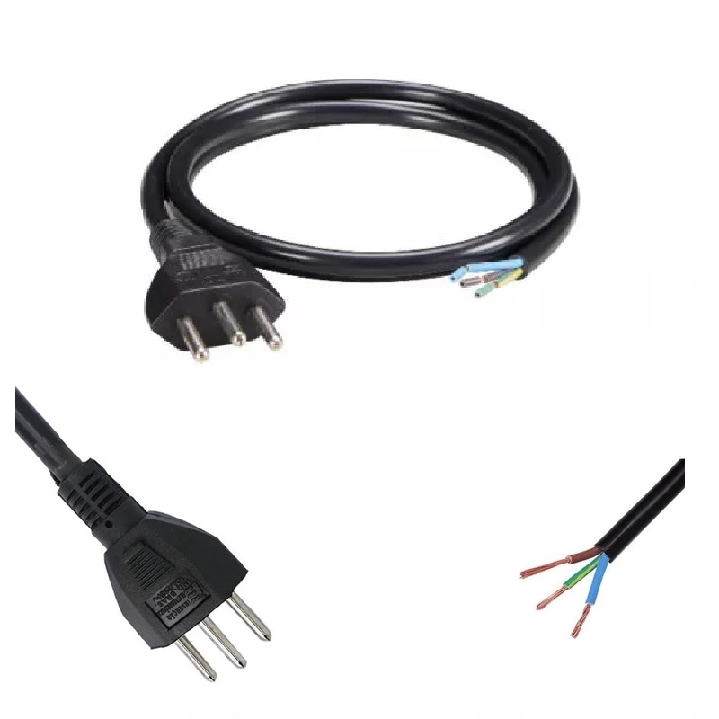 Cabo Força Com Plugue Injetado Pp 3x0,75 Mm² 1,5m Reto